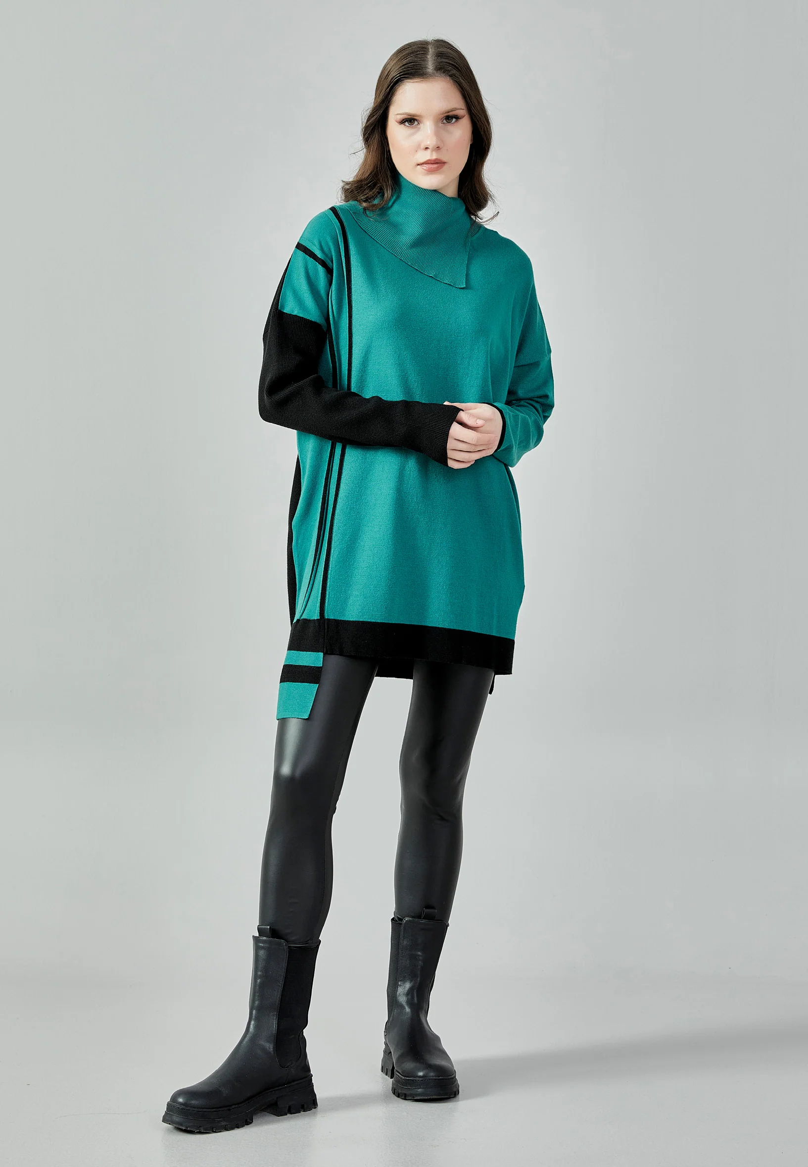 Long Sleeve Solid Color Regular Blouse huk8322 - Image 6