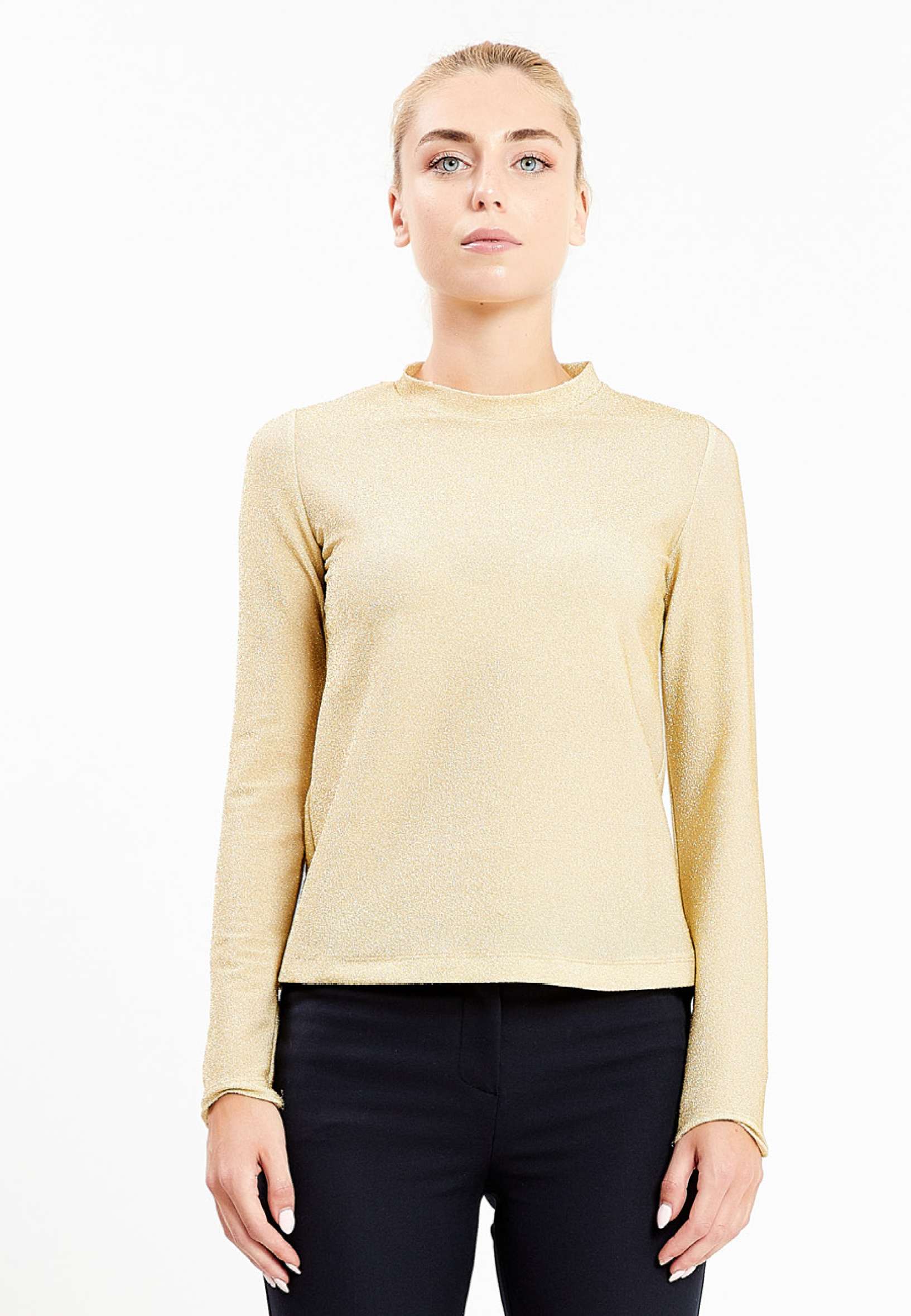Long Sleeve Solid Color Regular Blouse kmy10325