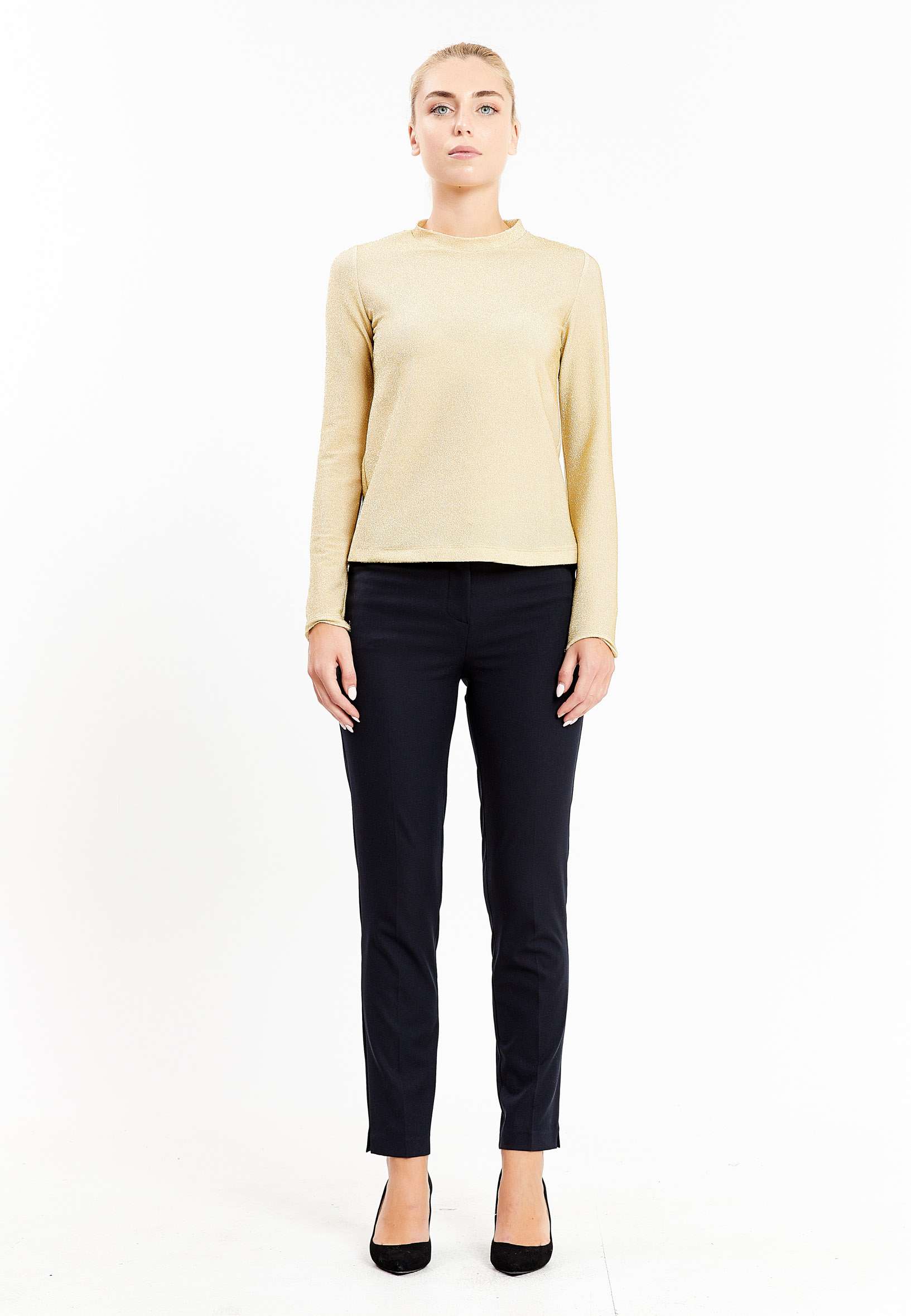 Long Sleeve Solid Color Regular Blouse kmy10325 - Image 2