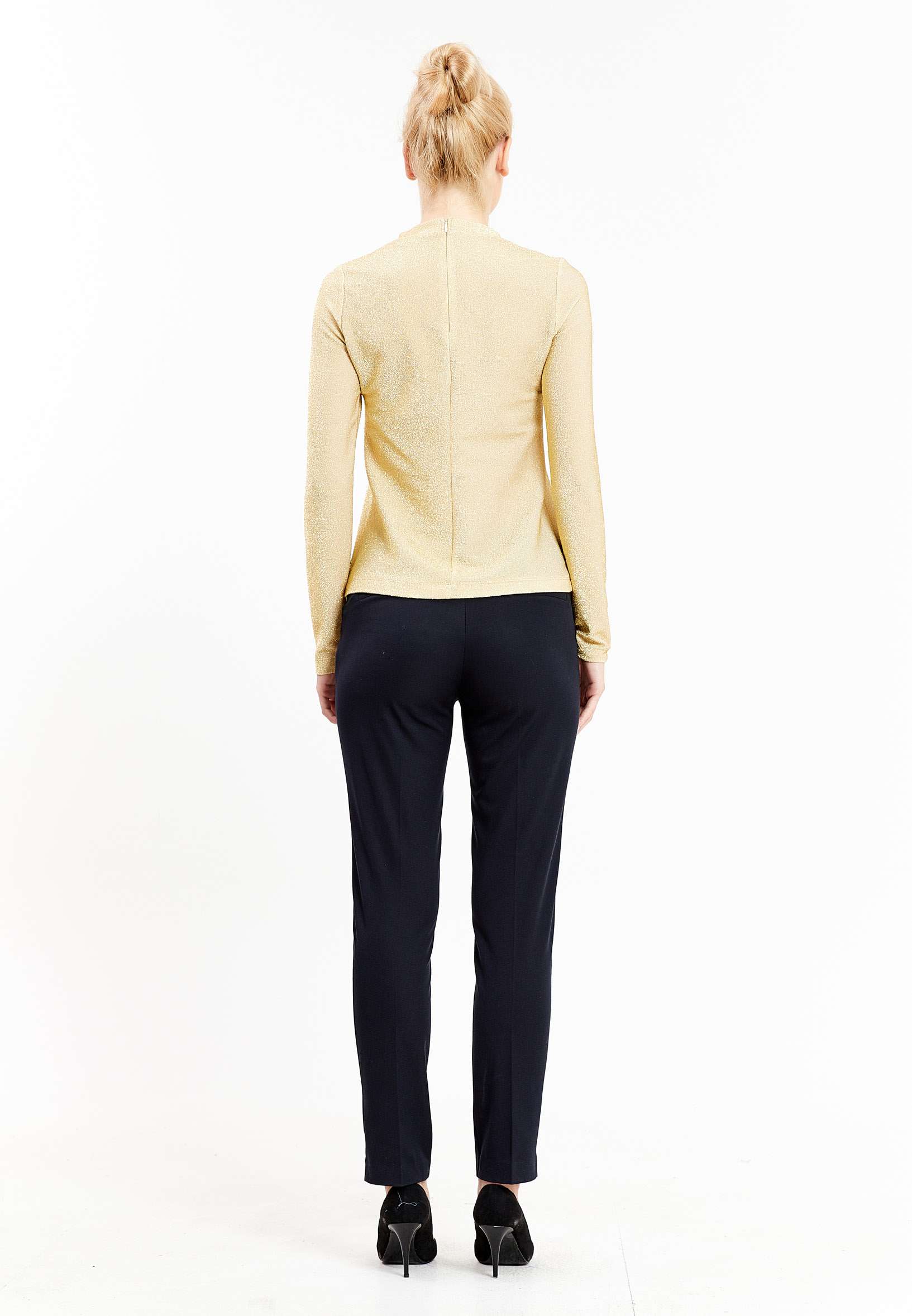 Long Sleeve Solid Color Regular Blouse kmy10325 - Image 4