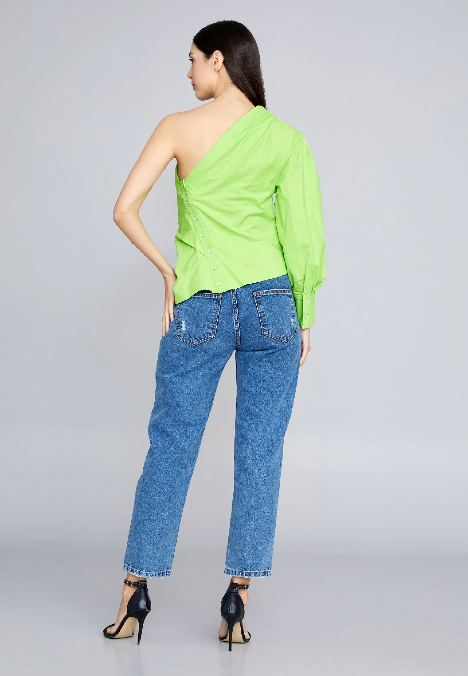 Long Sleeve Solid Color Regular Blouse kmy22s10903 - Image 4