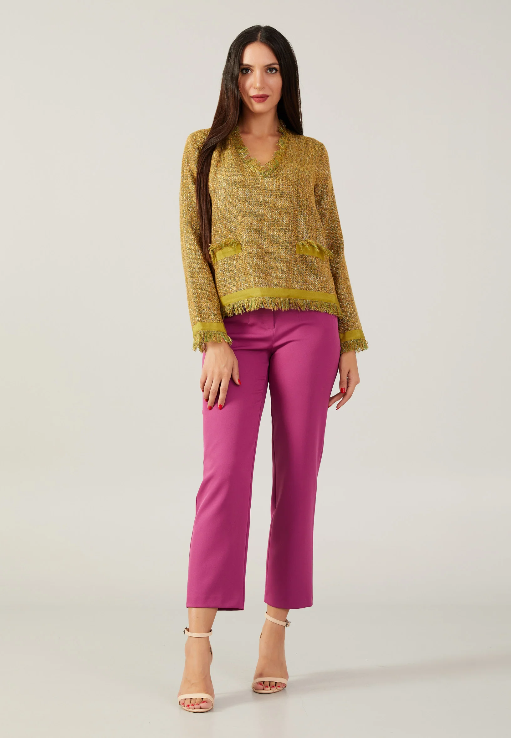 Long Sleeve Solid Color Regular Blouse kmy22w10844
