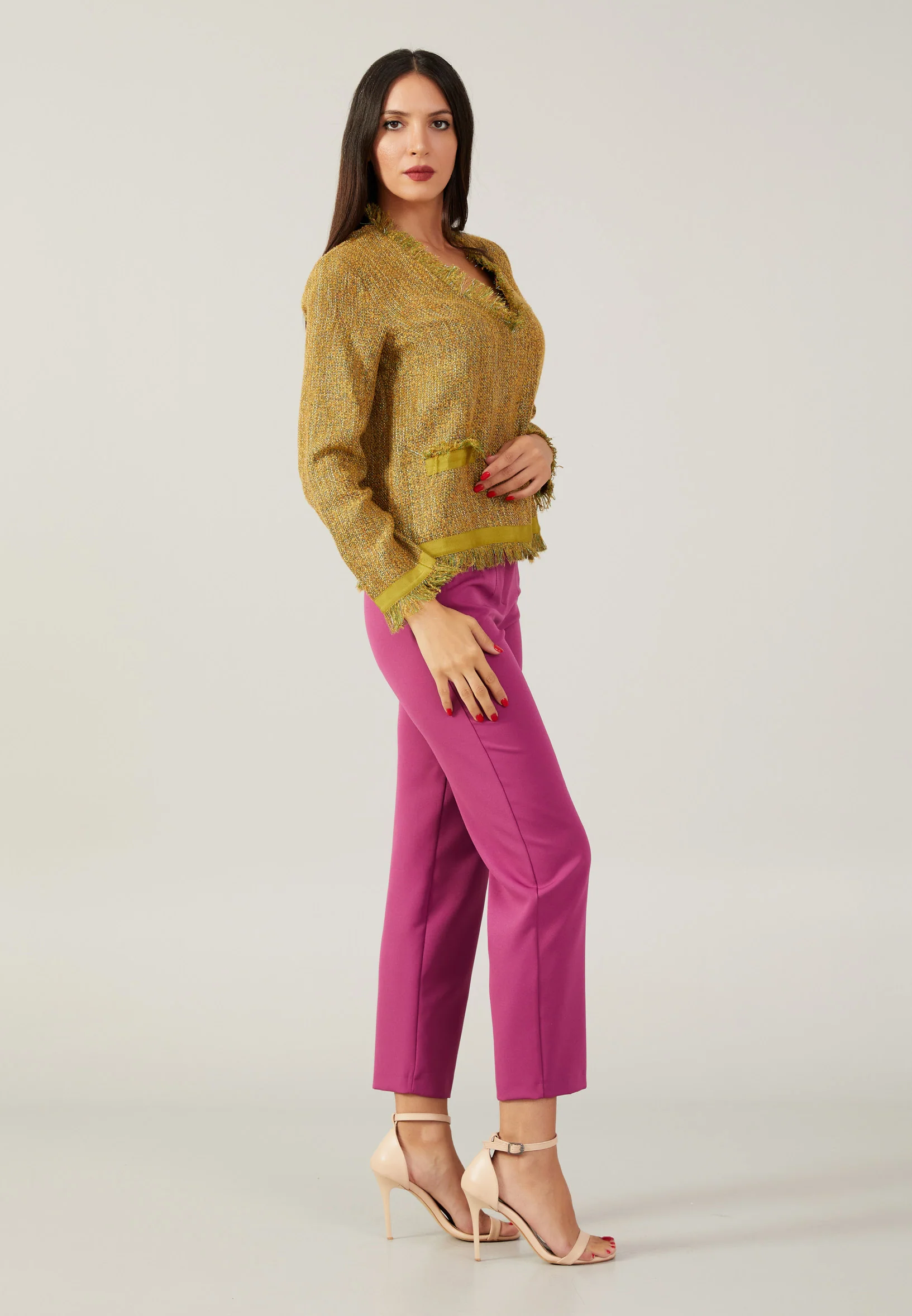 Long Sleeve Solid Color Regular Blouse kmy22w10844 - Image 3