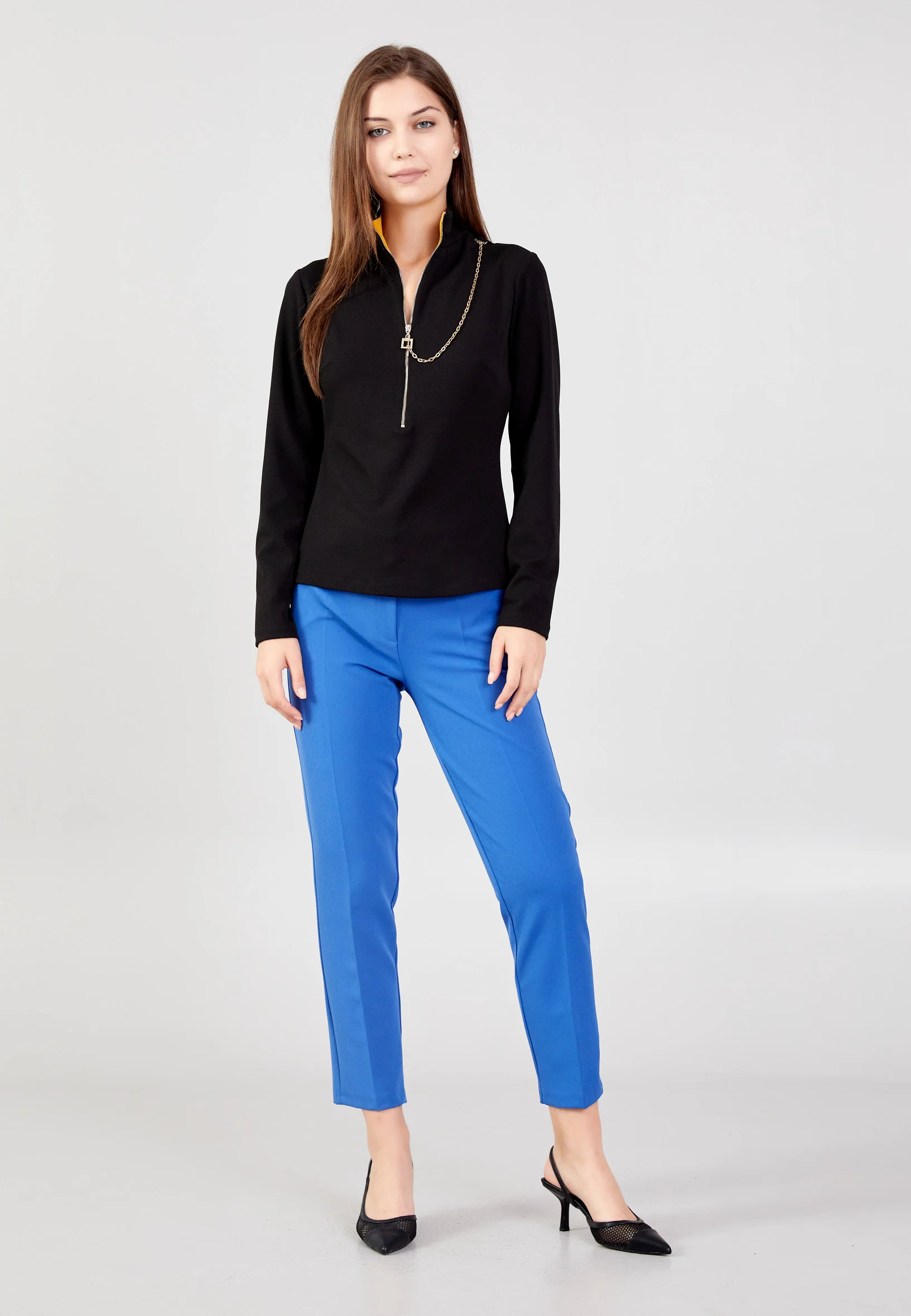 Long Sleeve Solid Color Regular Blouse kmy24k10332