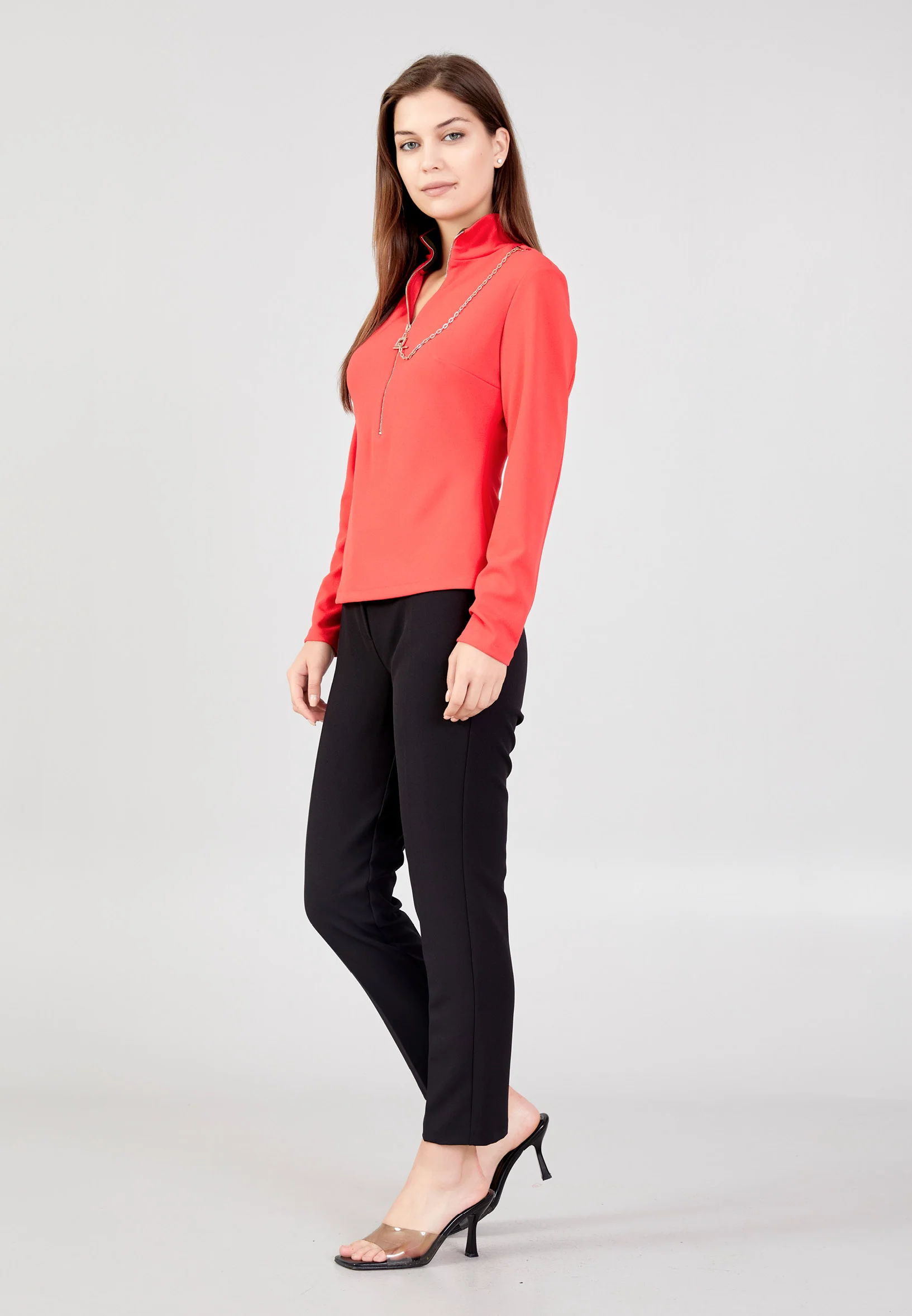 Long Sleeve Solid Color Regular Blouse kmy24k10332 - Image 11