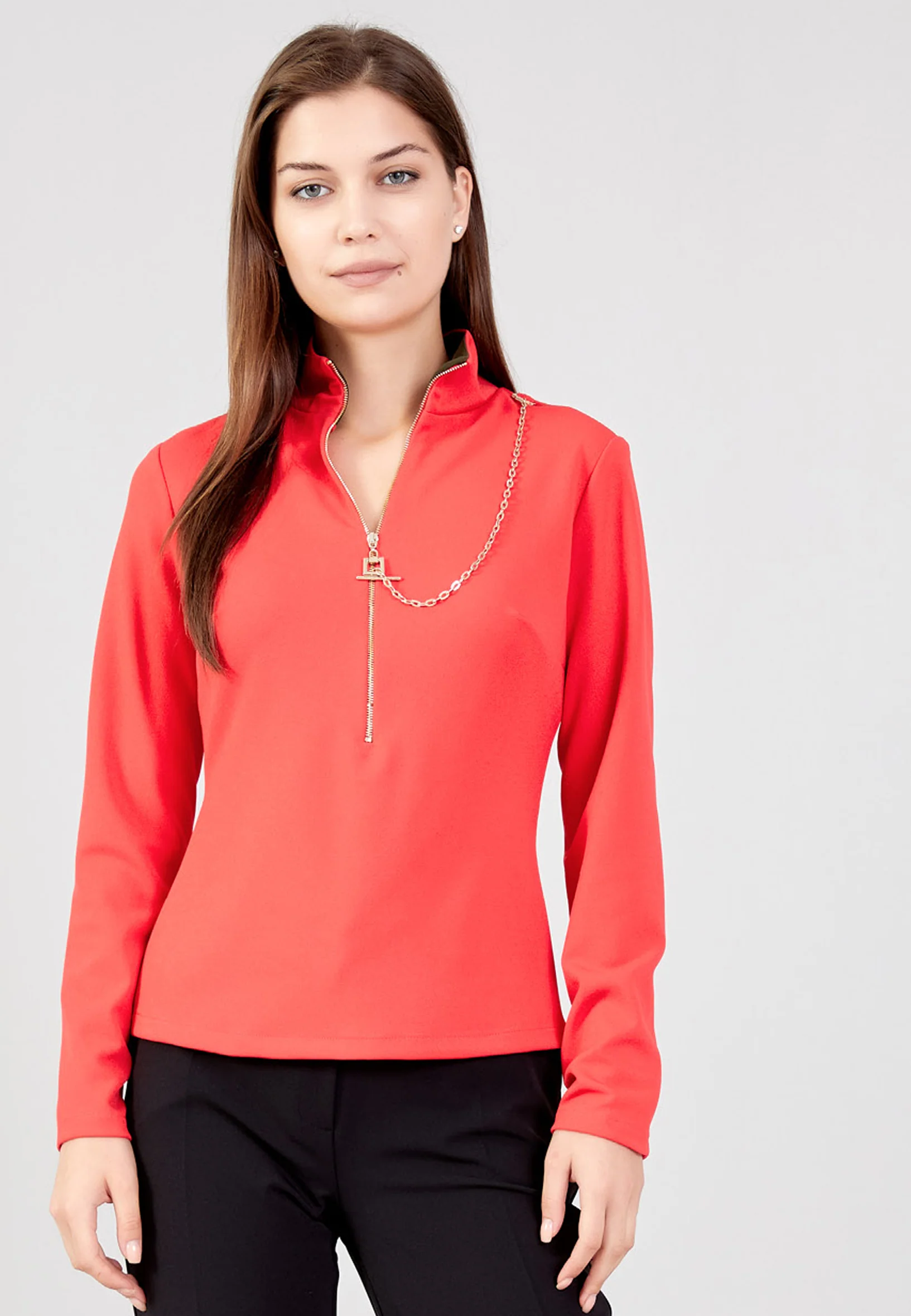Long Sleeve Solid Color Regular Blouse kmy24k10332 - Image 12