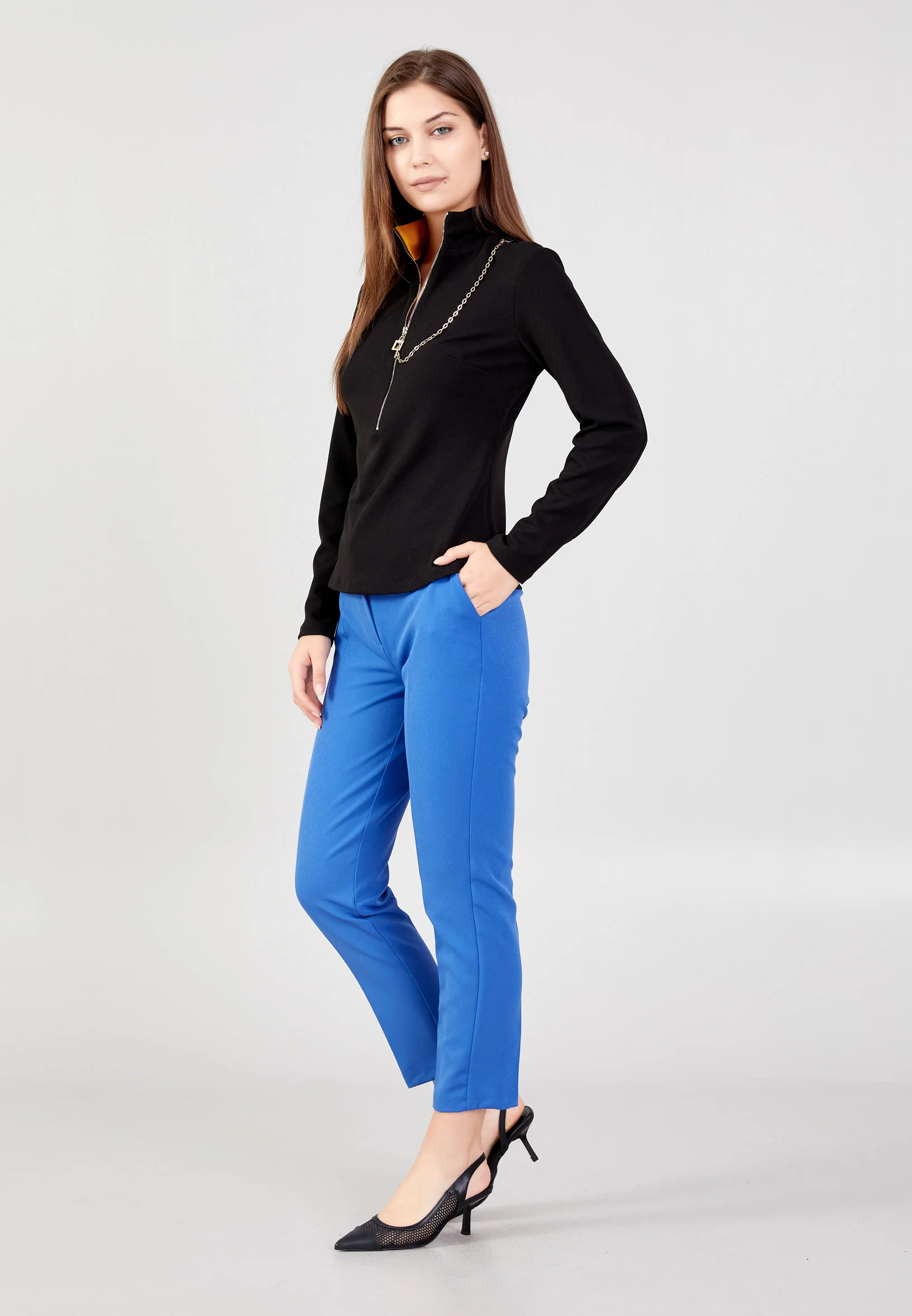 Long Sleeve Solid Color Regular Blouse kmy24k10332 - Image 3