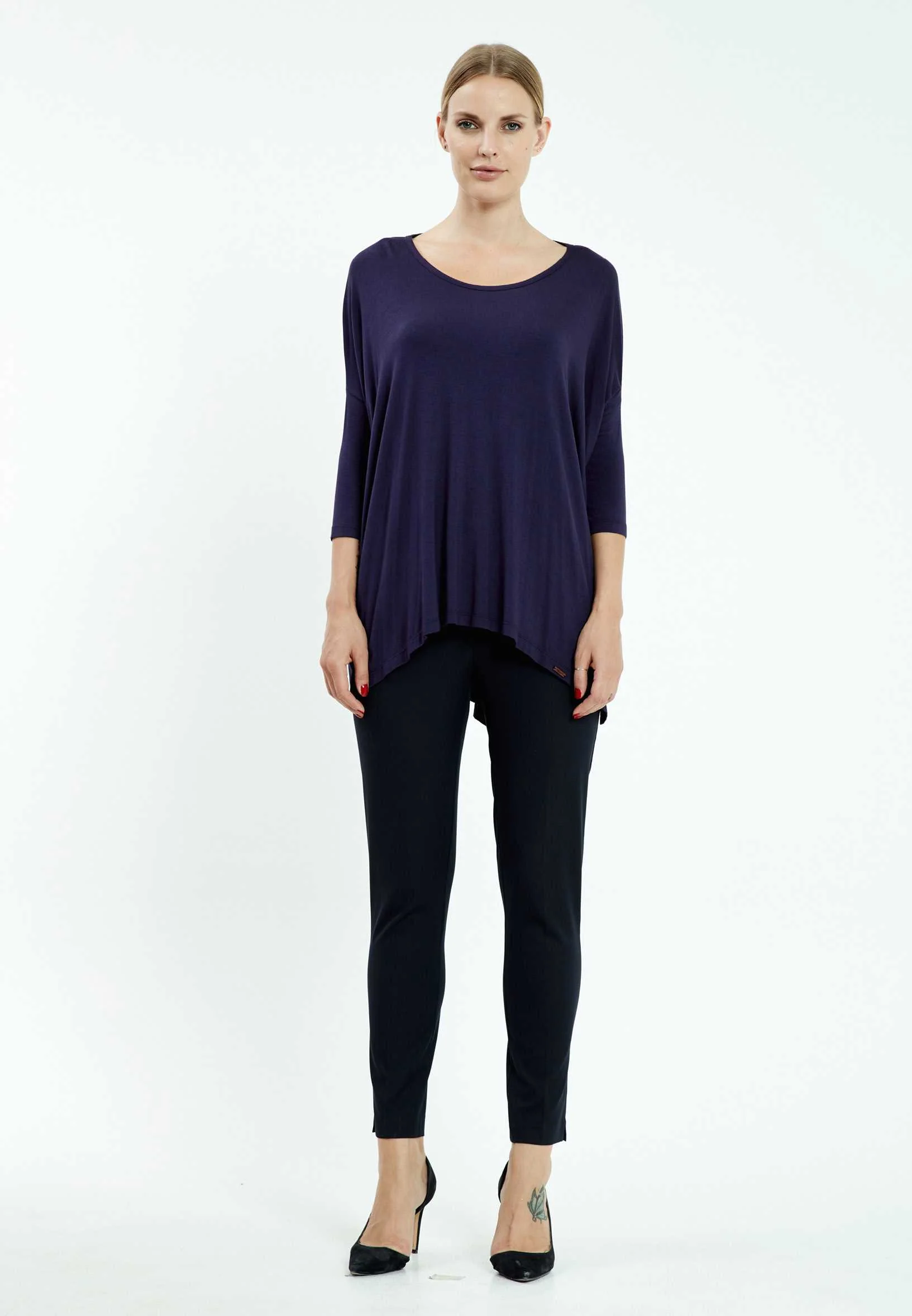 Long Sleeve Solid Color Regular Blouse mis25140 - Image 6
