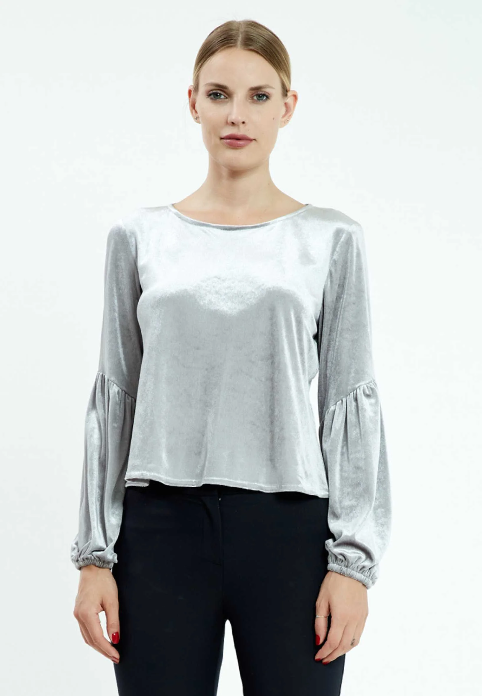 Long Sleeve Solid Color Regular Blouse mis29606