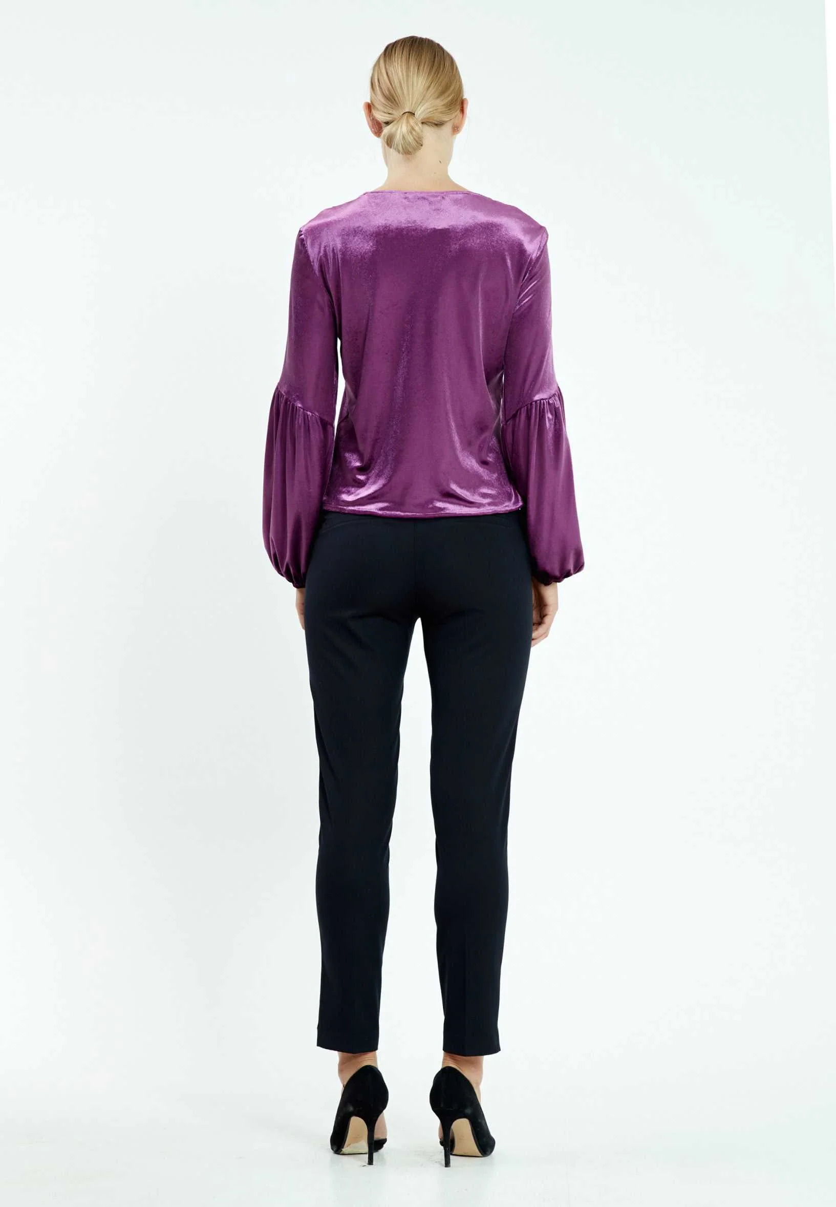 Long Sleeve Solid Color Regular Blouse mis29606 - Image 12