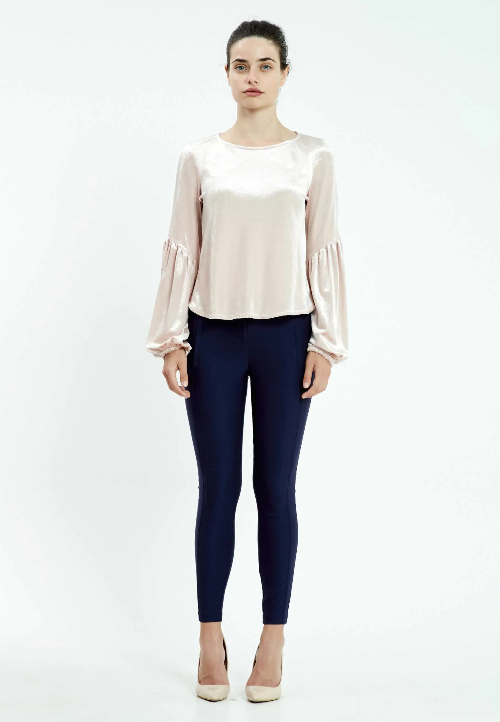 Long Sleeve Solid Color Regular Blouse mis29606 - Image 6