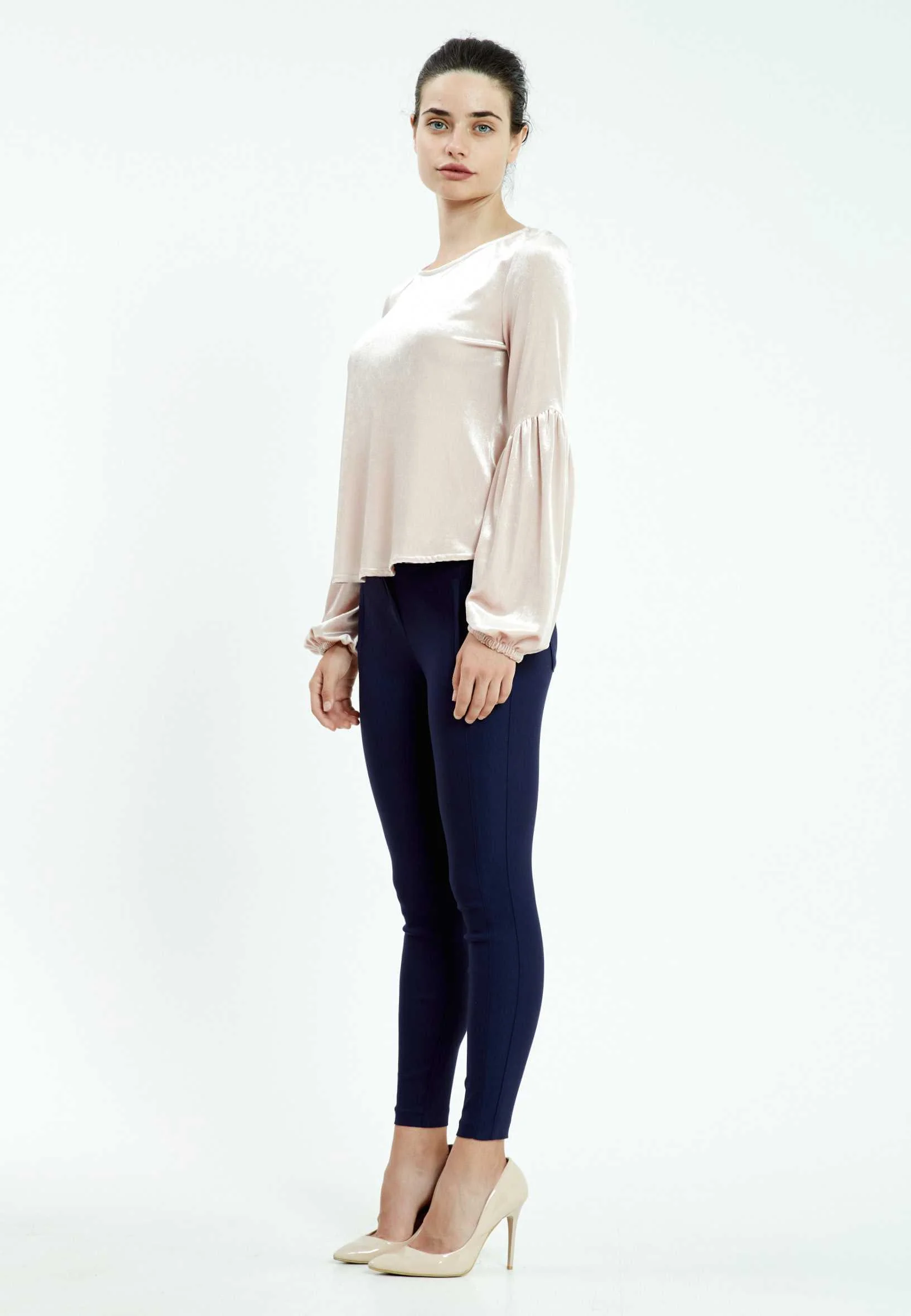 Long Sleeve Solid Color Regular Blouse mis29606 - Image 7