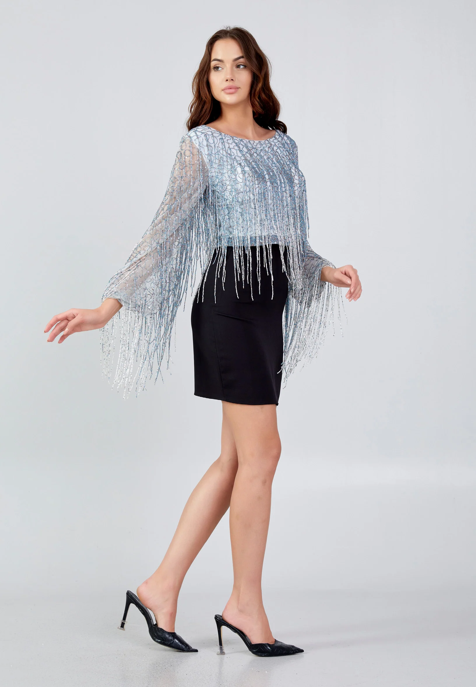 Long Sleeve Solid Color Regular Blouse mtn88738 - Image 11