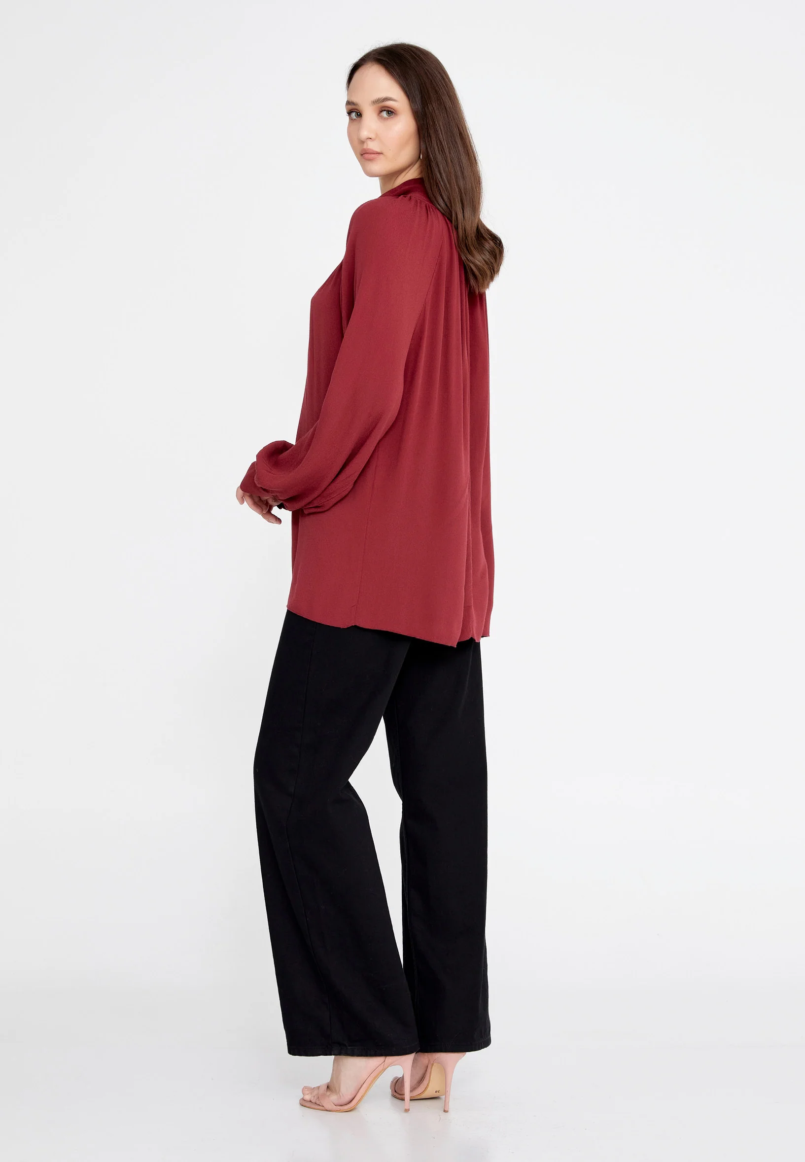 Long Sleeve Solid Color Regular Blouse rui195068 - Image 11