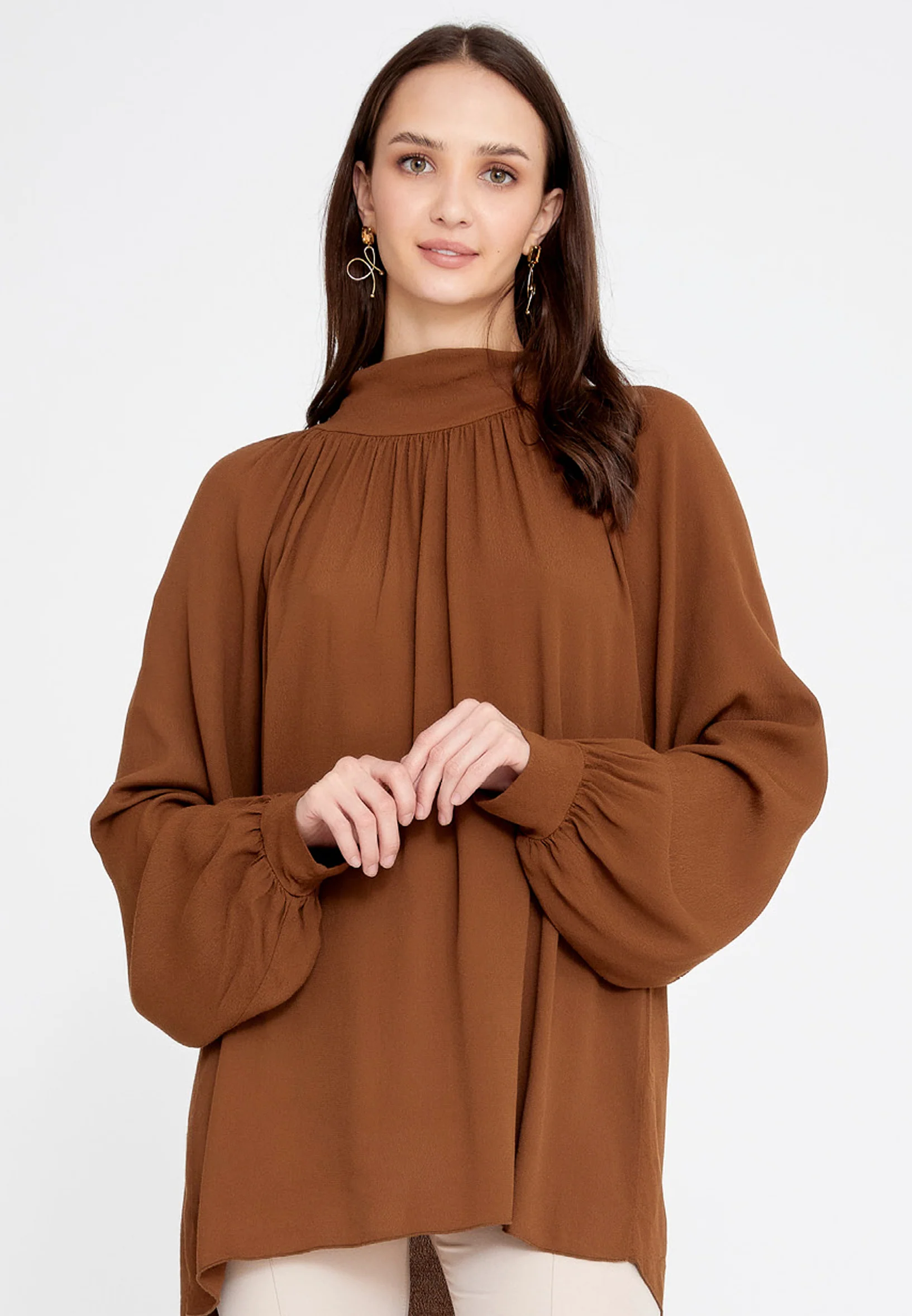 Long Sleeve Solid Color Regular Blouse rui195068 - Image 13