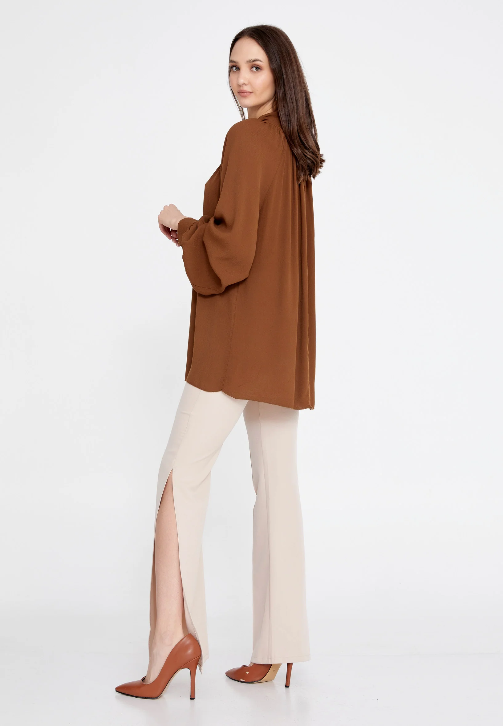 Long Sleeve Solid Color Regular Blouse rui195068 - Image 15