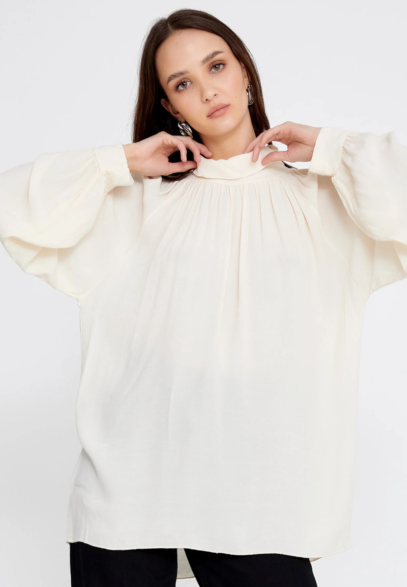 Long Sleeve Solid Color Regular Blouse rui195068 - Image 17