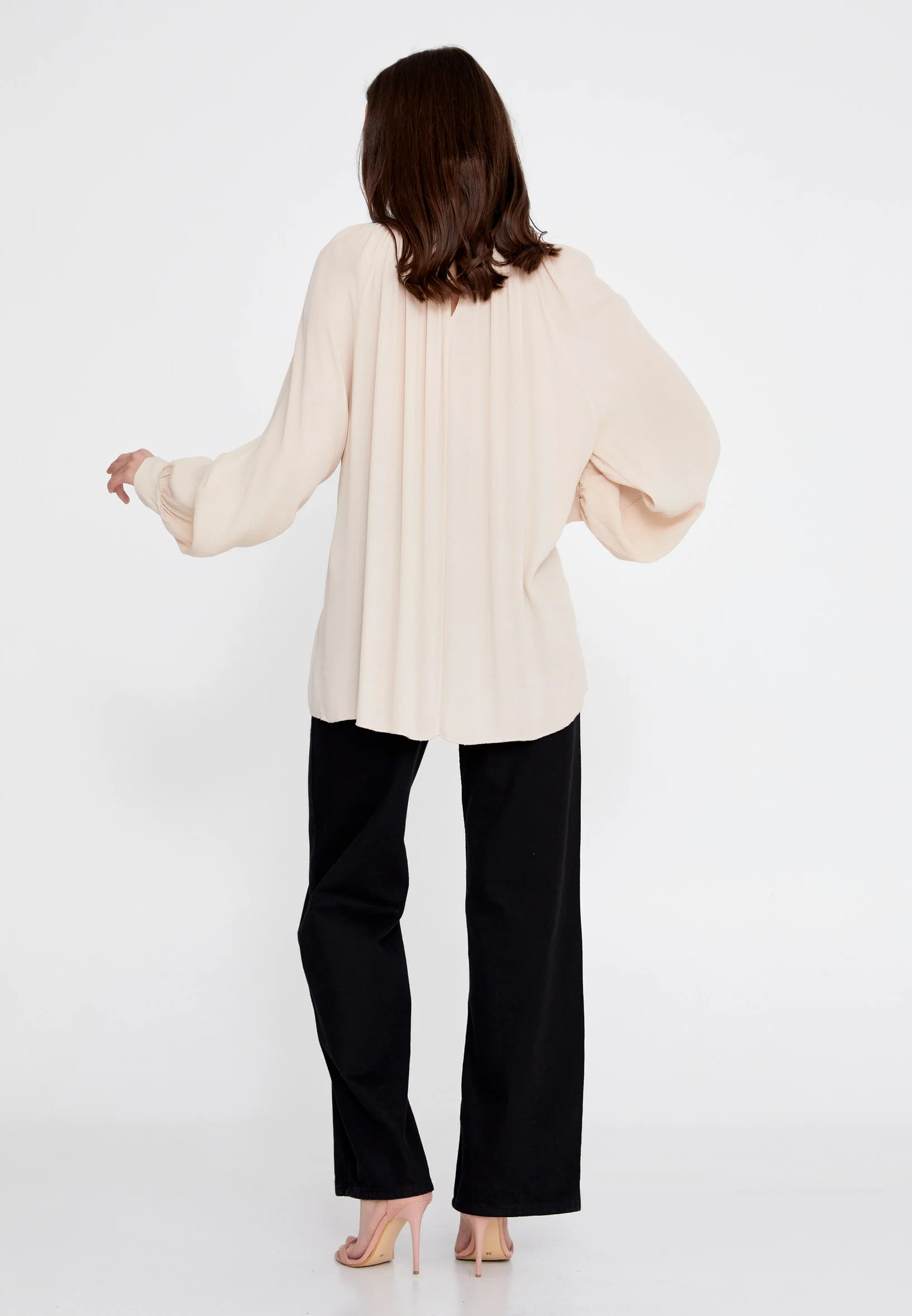 Long Sleeve Solid Color Regular Blouse rui195068 - Image 4