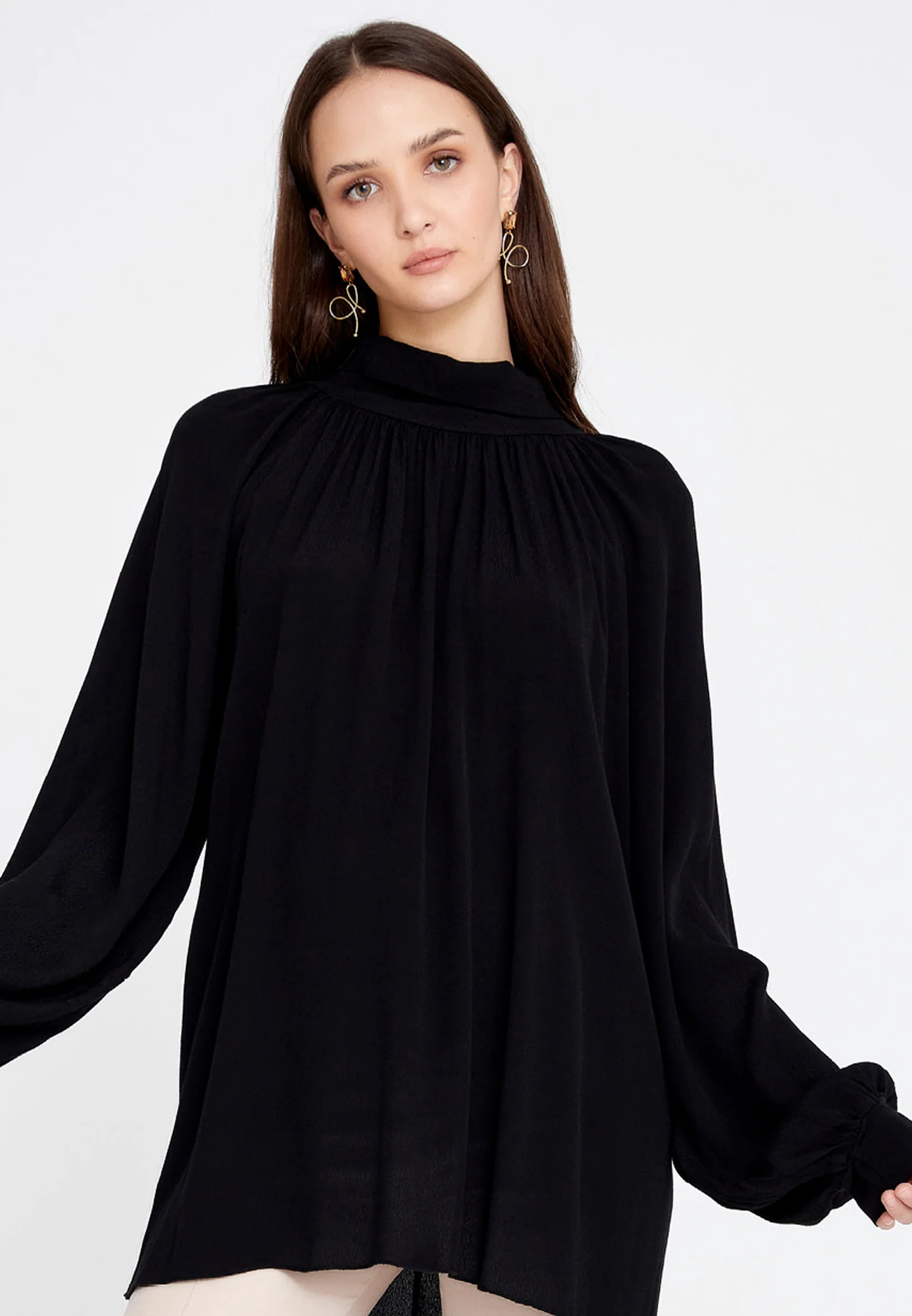 Long Sleeve Solid Color Regular Blouse rui195068 - Image 5