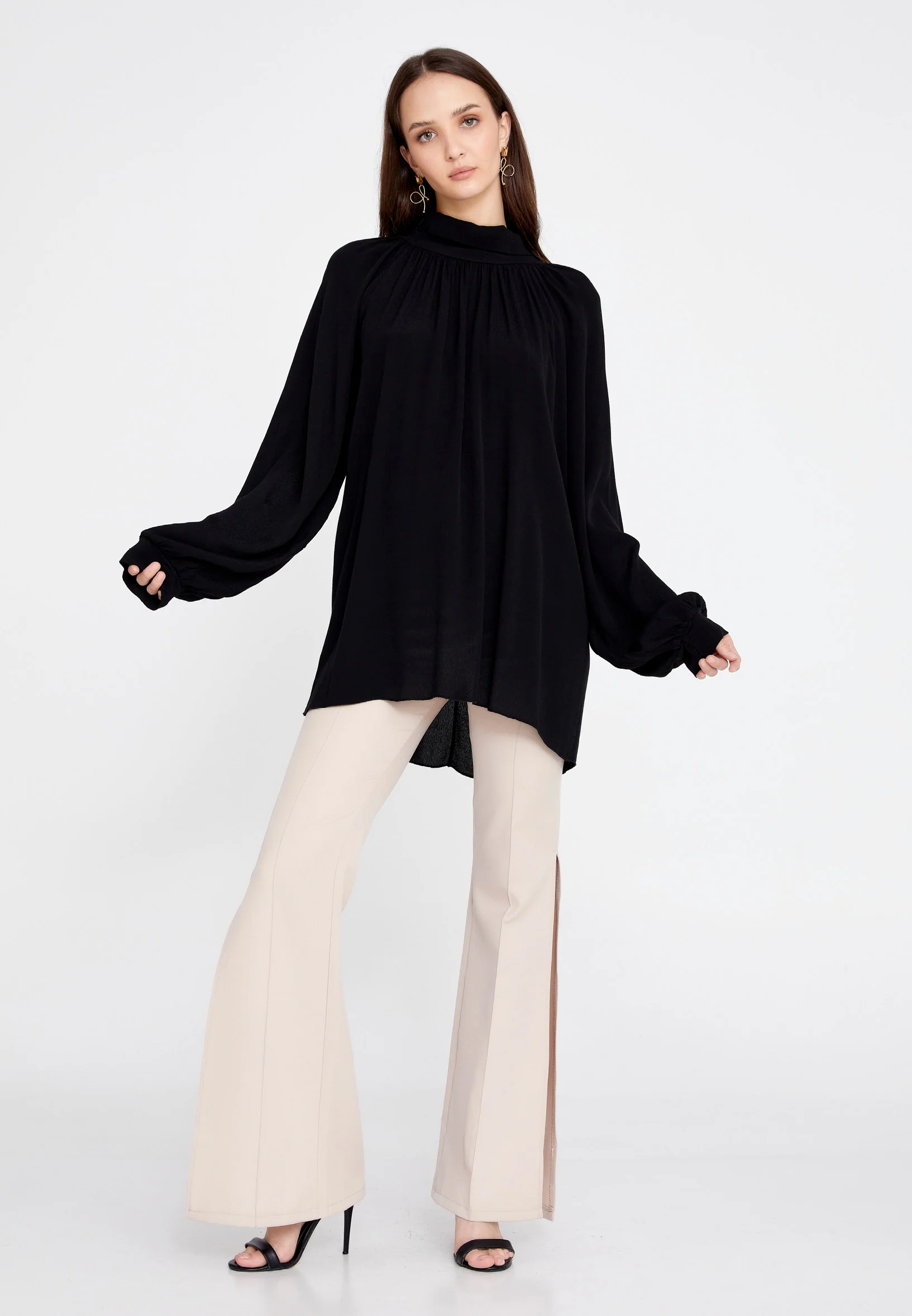 Long Sleeve Solid Color Regular Blouse rui195068 - Image 6