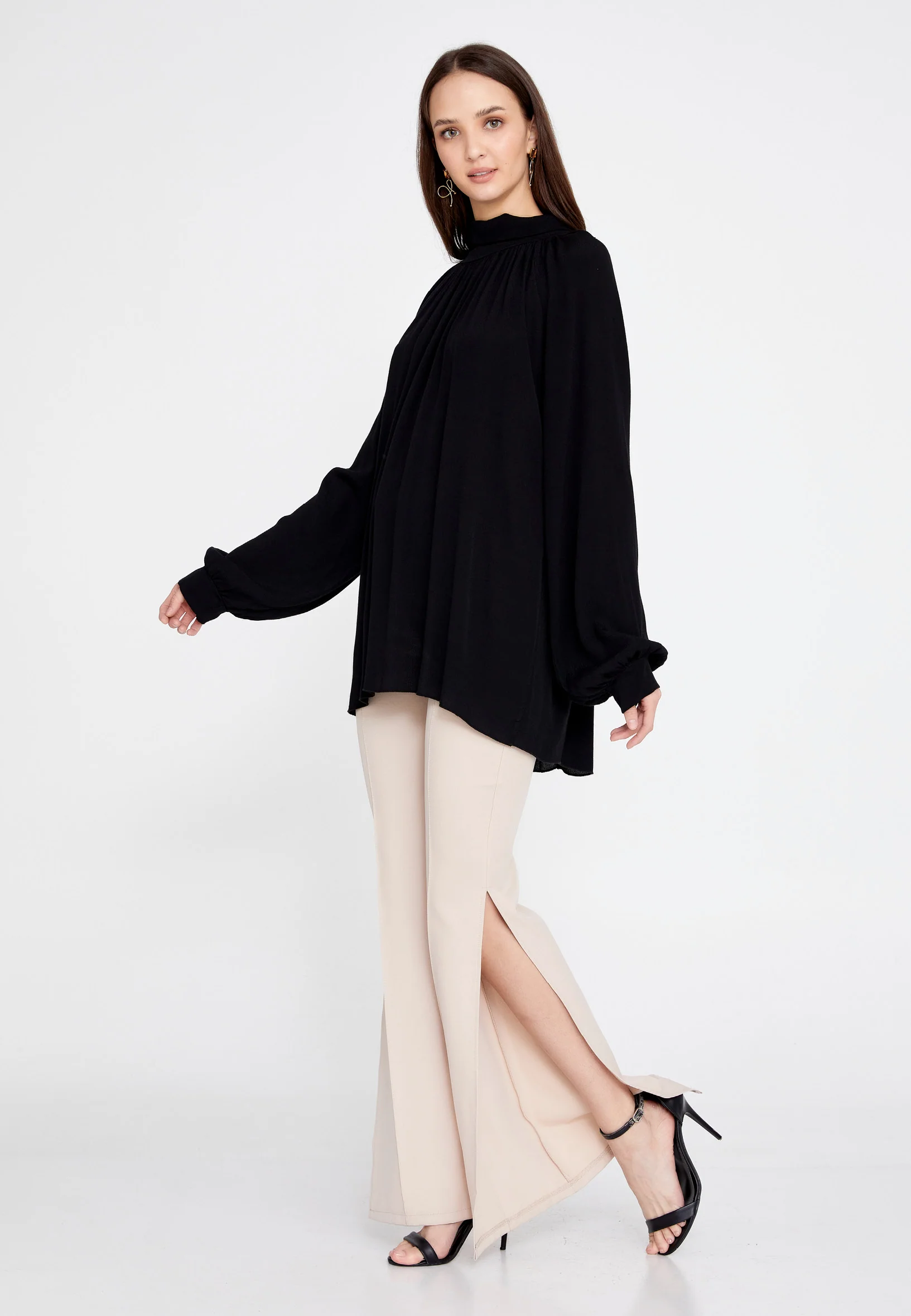 Long Sleeve Solid Color Regular Blouse rui195068 - Image 7