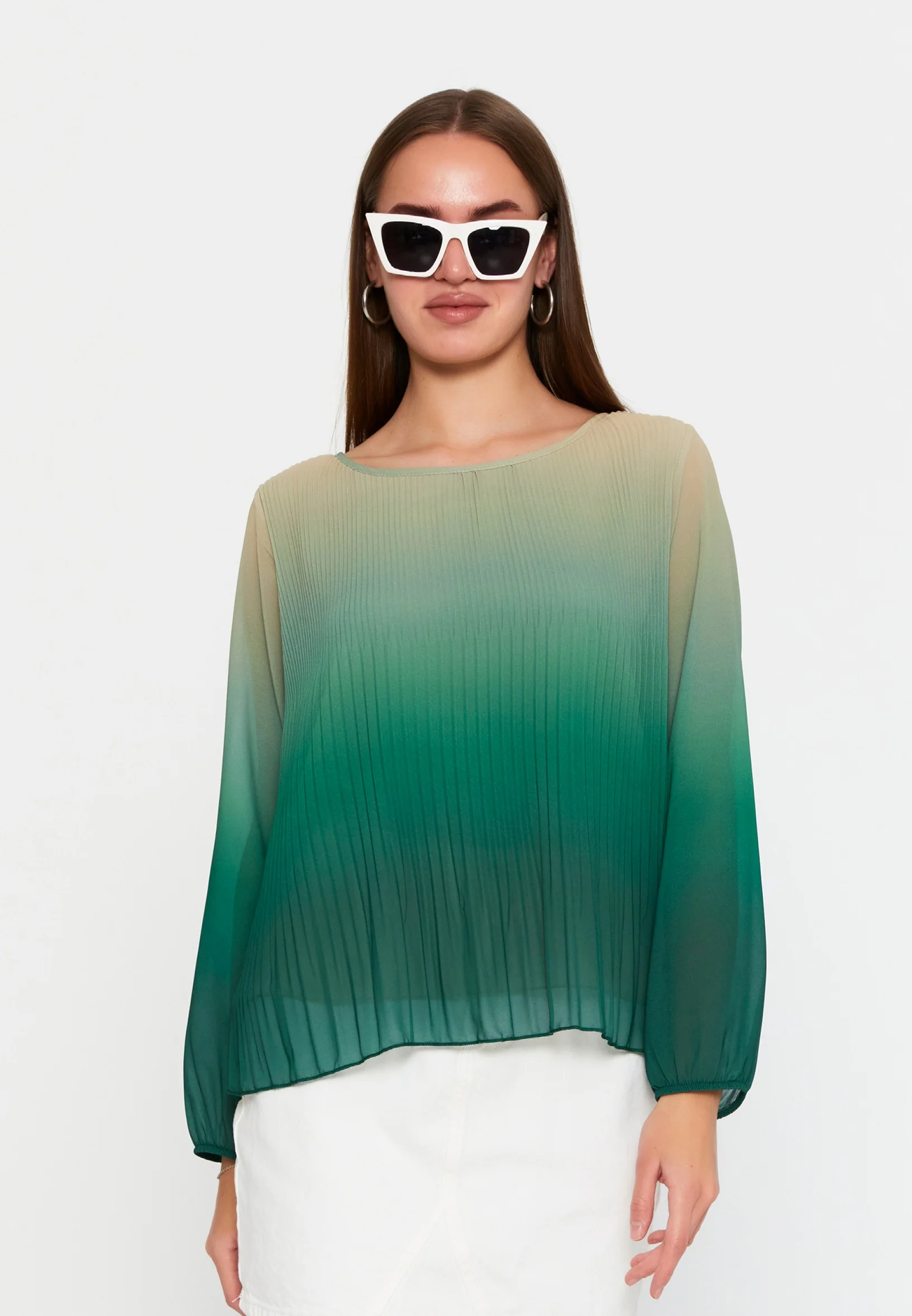 Long Sleeve Solid Color Regular Blouse sea6443 - Image 5