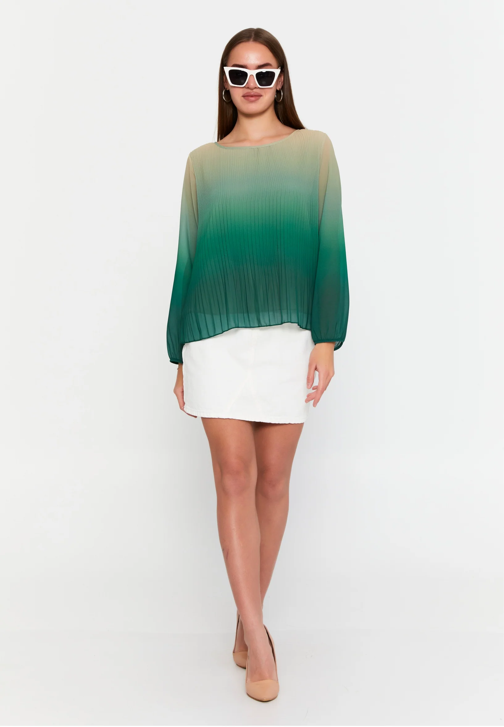Long Sleeve Solid Color Regular Blouse sea6443 - Image 6