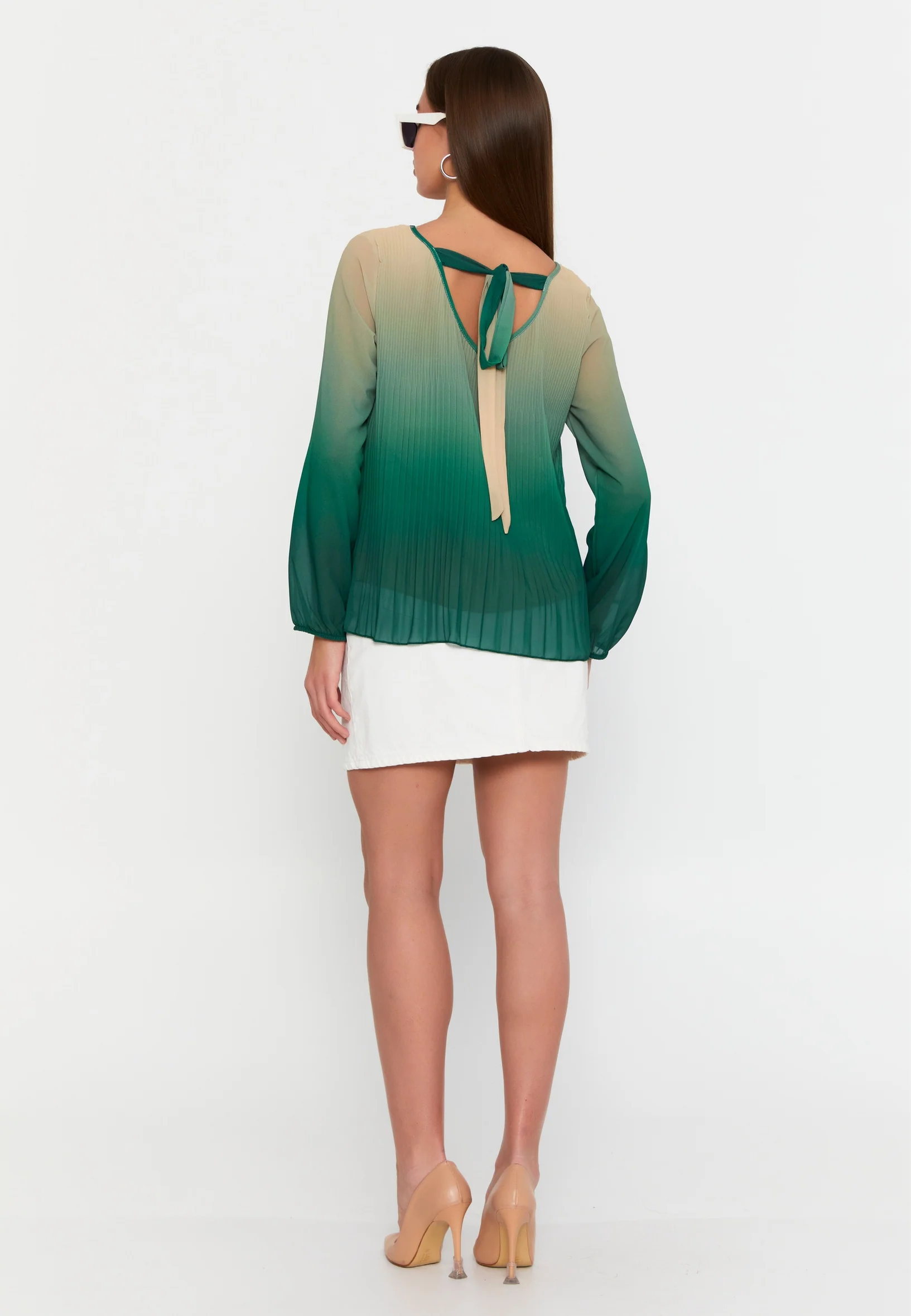 Long Sleeve Solid Color Regular Blouse sea6443 - Image 7