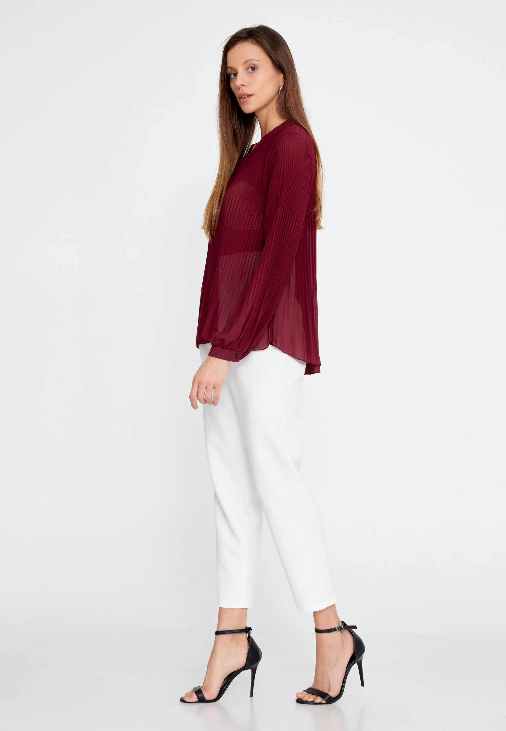 Long Sleeve Solid Color Regular Blouse sea6717 - Image 15