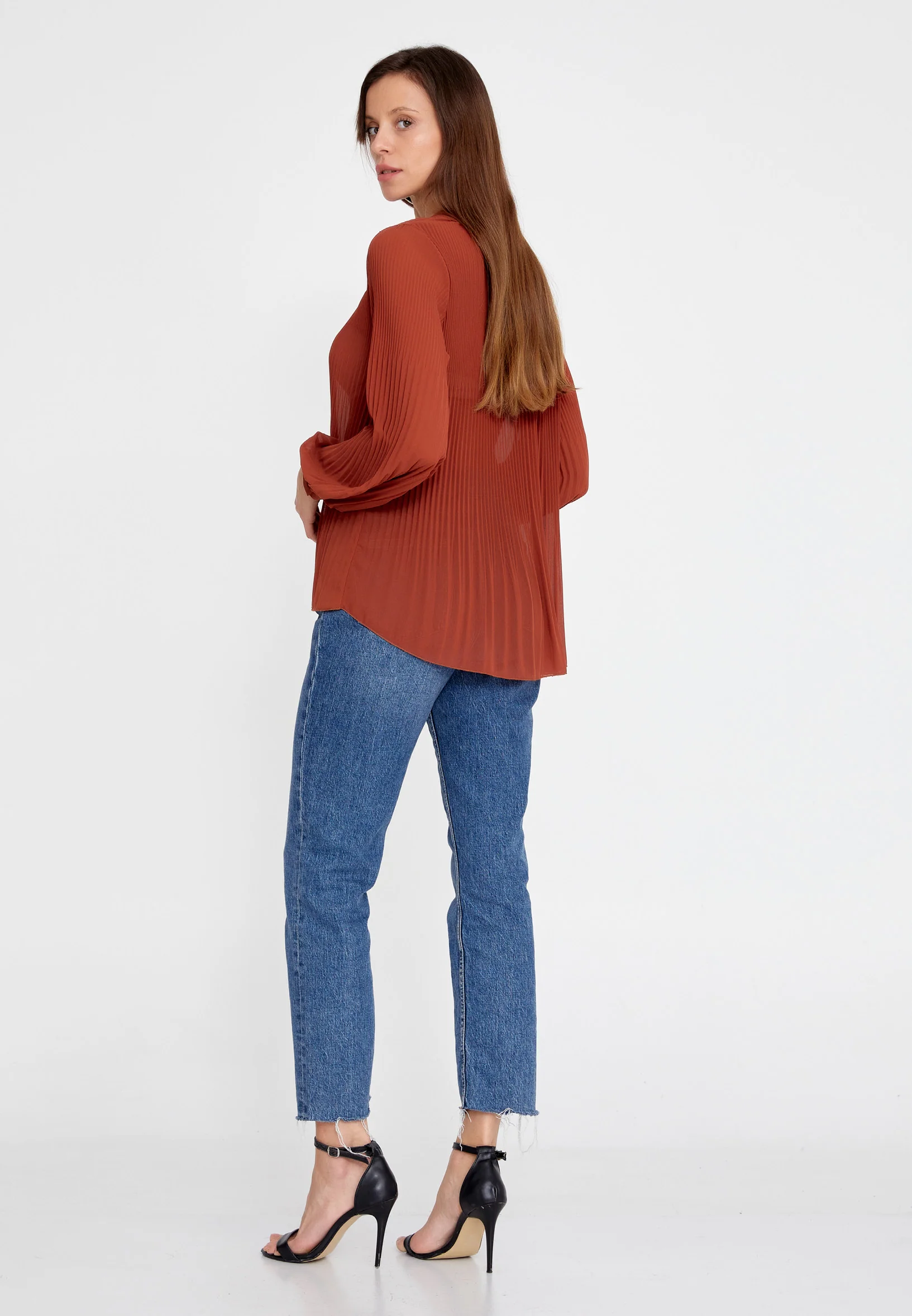 Long Sleeve Solid Color Regular Blouse sea6717 - Image 20