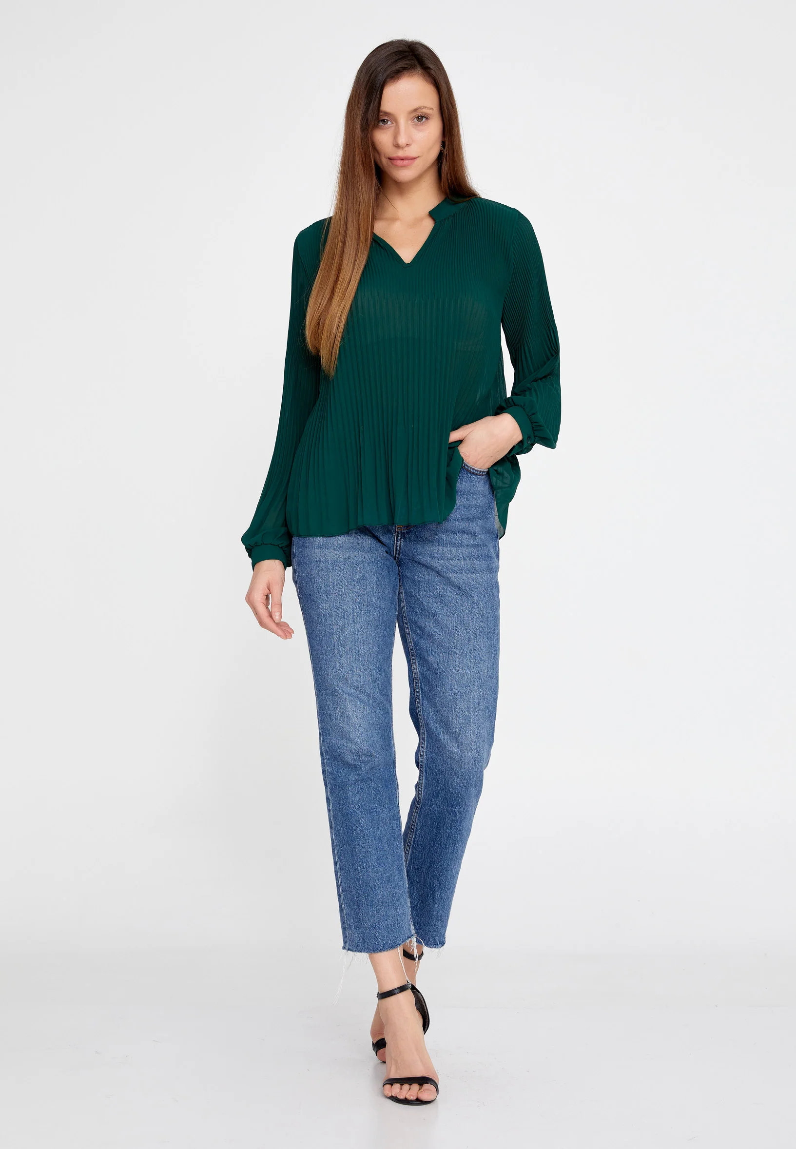 Long Sleeve Solid Color Regular Blouse sea6717 - Image 22