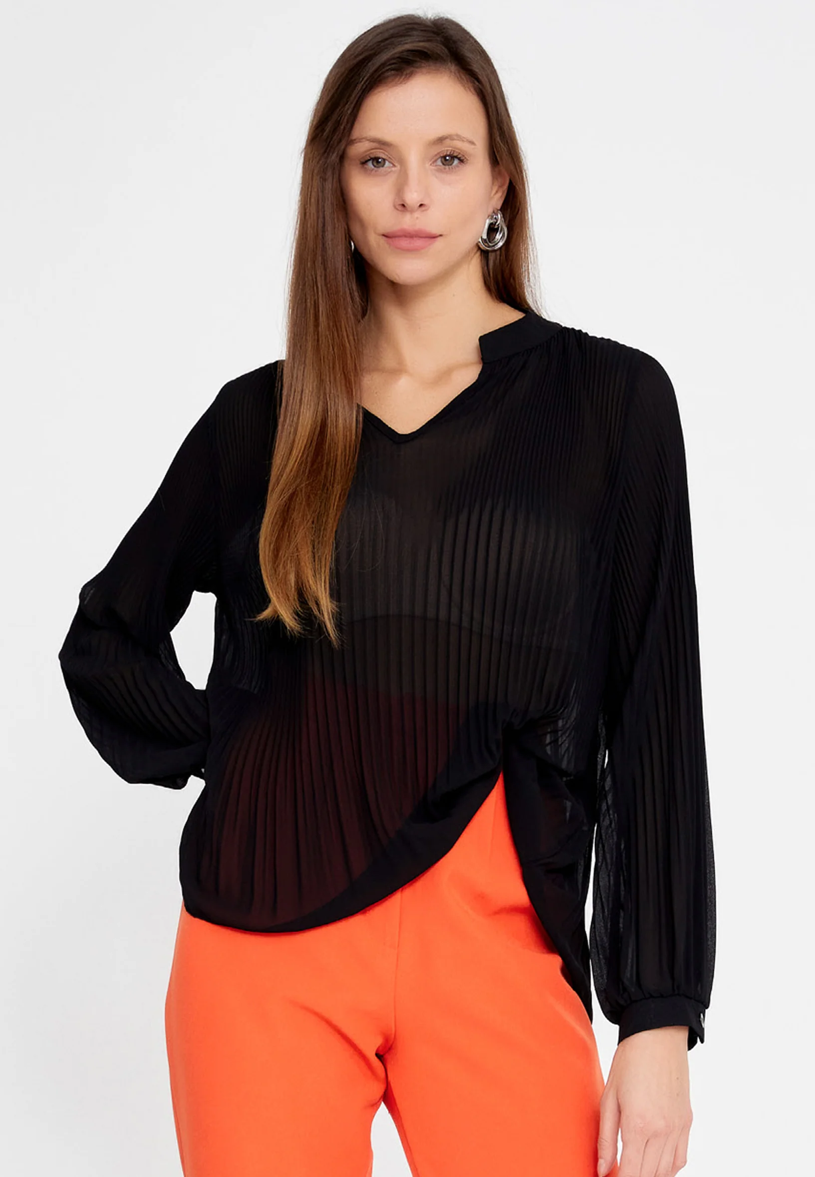 Long Sleeve Solid Color Regular Blouse sea6717 - Image 5