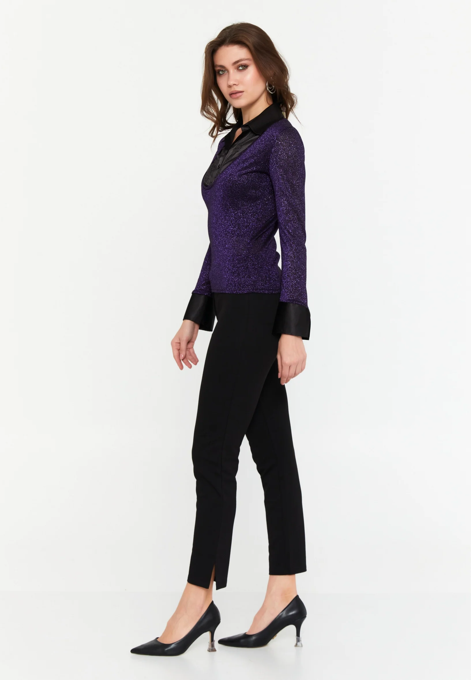 Long Sleeve Solid Color Regular Blouse ser10108 - Image 11
