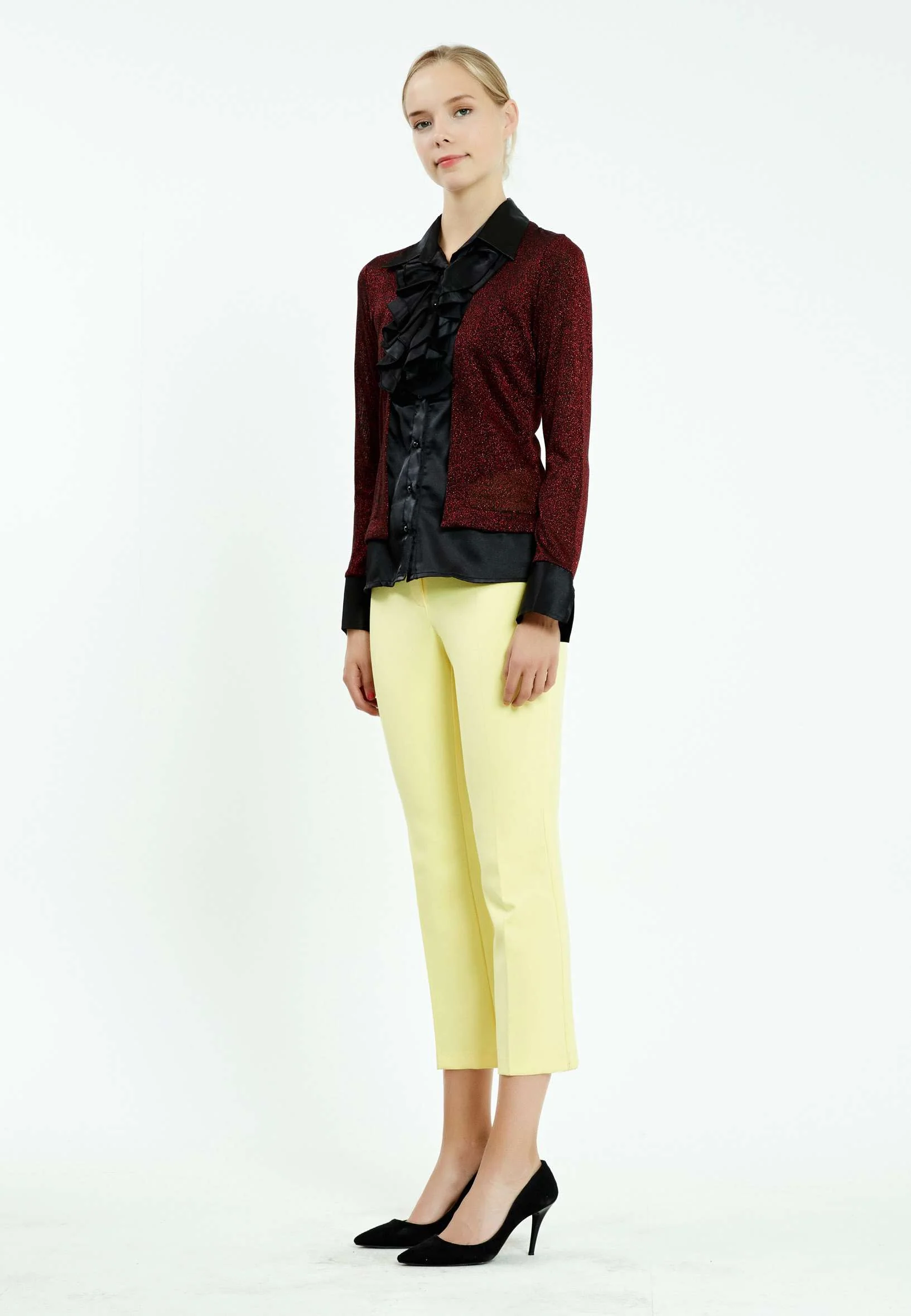 Long Sleeve Solid Color Regular Blouse ser10151 - Image 11