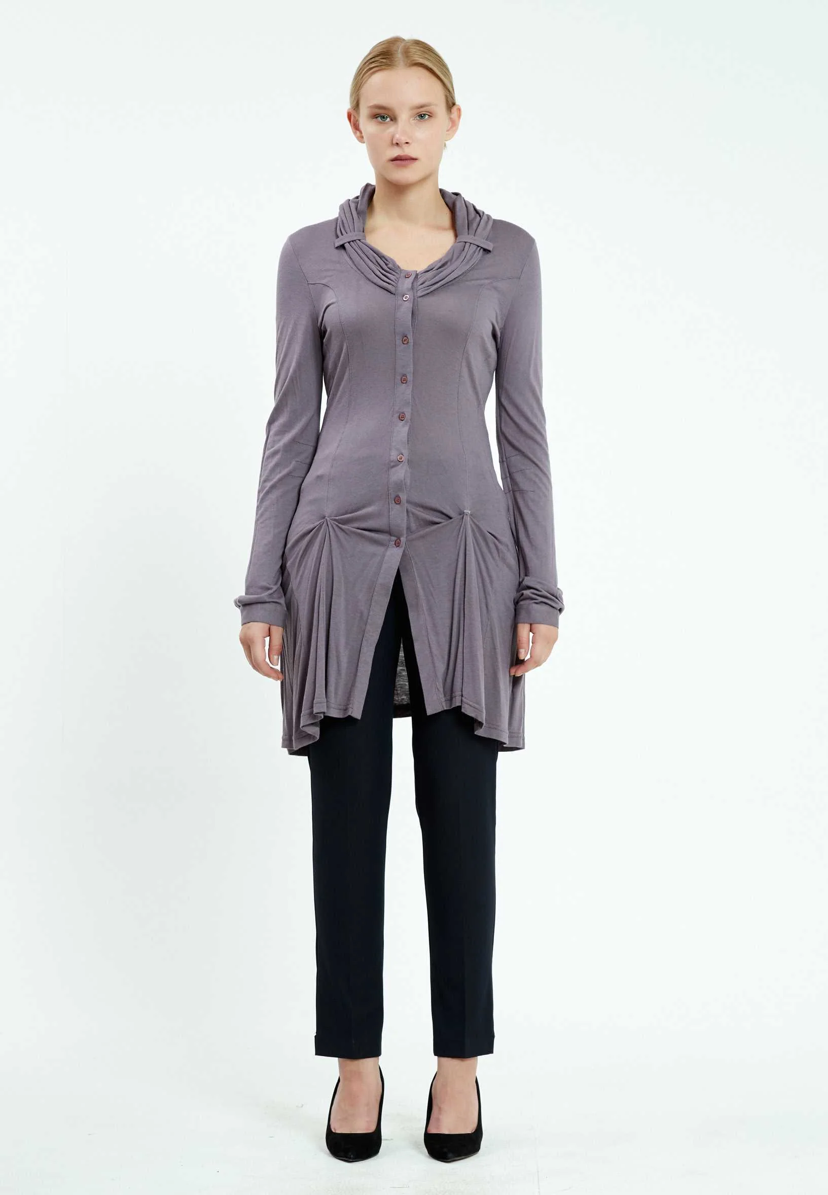 Long Sleeve Solid Color Regular Blouse ser13398 - Image 10