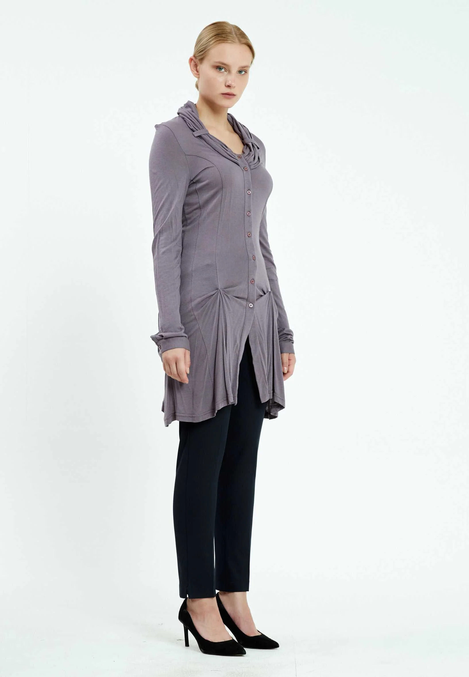 Long Sleeve Solid Color Regular Blouse ser13398 - Image 11