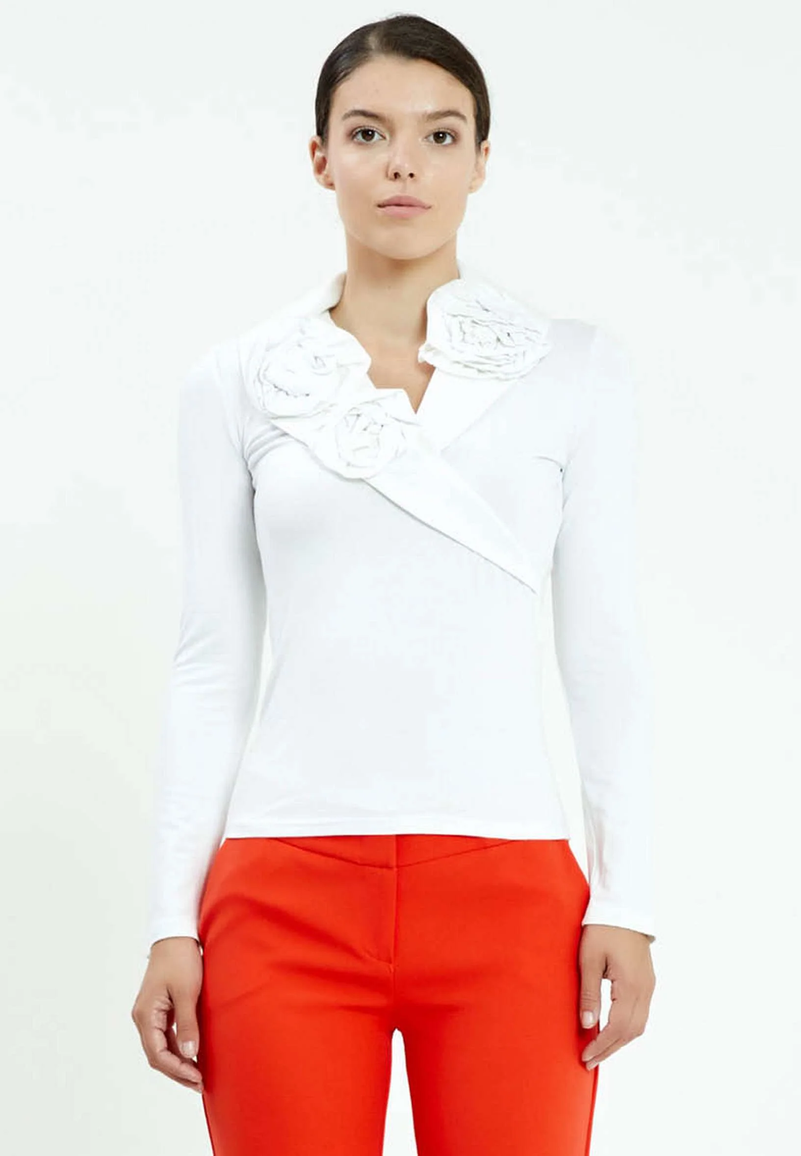 Long Sleeve Solid Color Regular Blouse ser13774