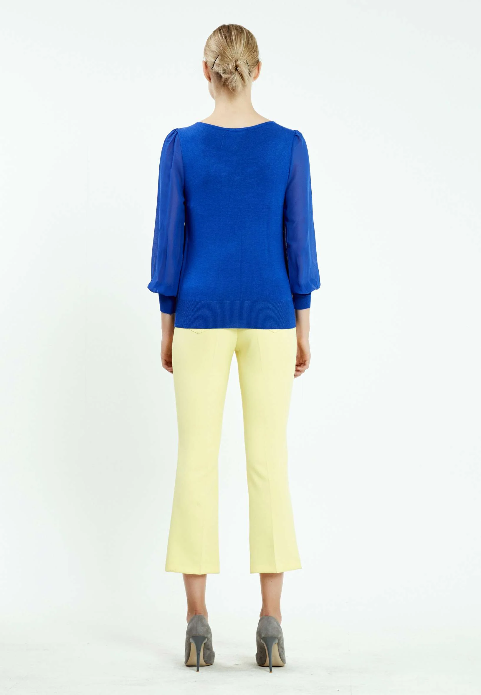 Long Sleeve Solid Color Regular Blouse ser16152 - Image 12