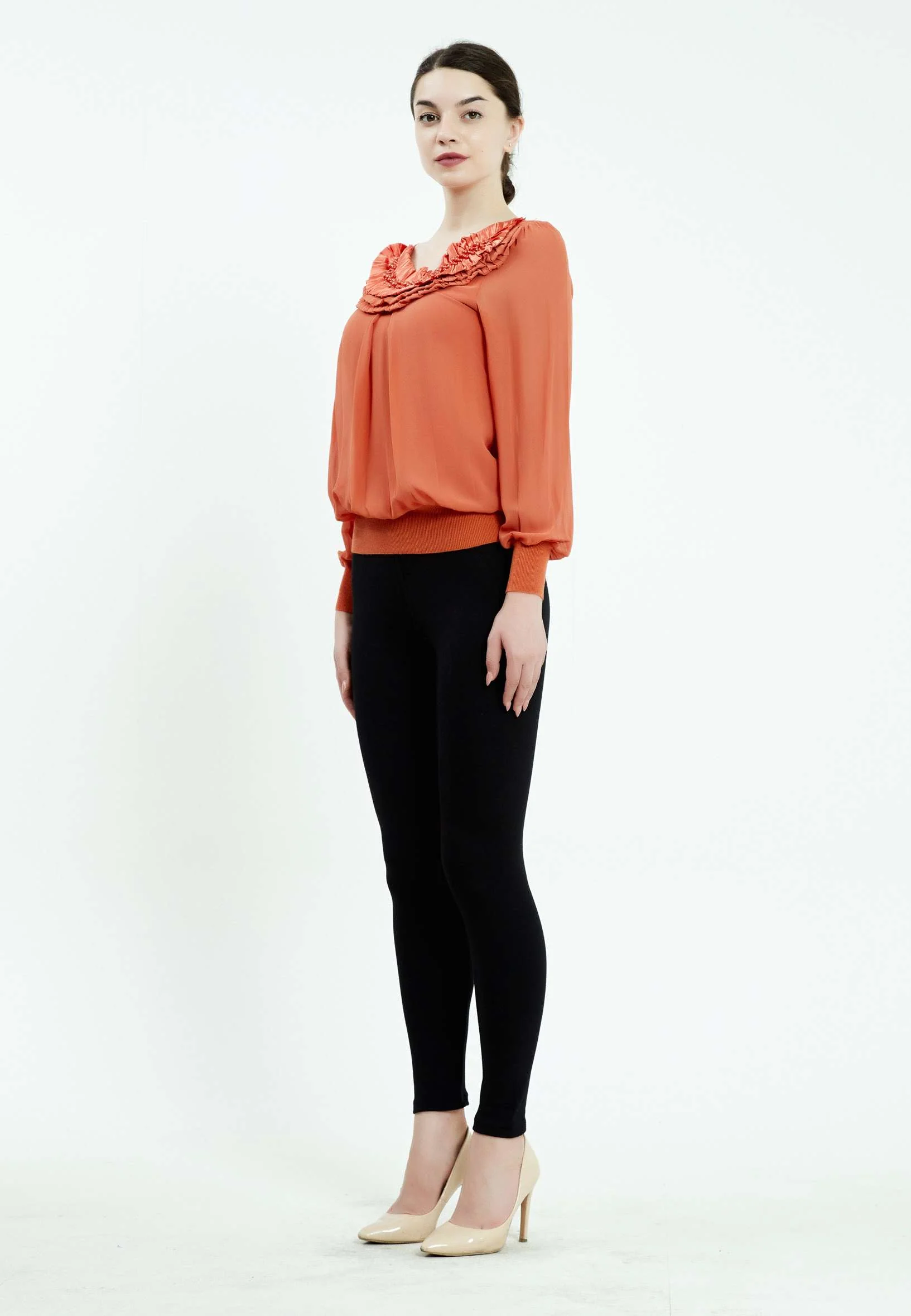 Long Sleeve Solid Color Regular Blouse ser16152 - Image 15