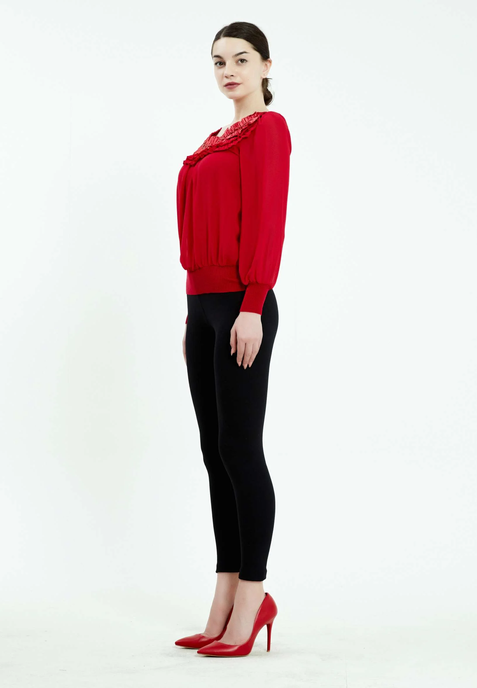 Long Sleeve Solid Color Regular Blouse ser16152 - Image 7
