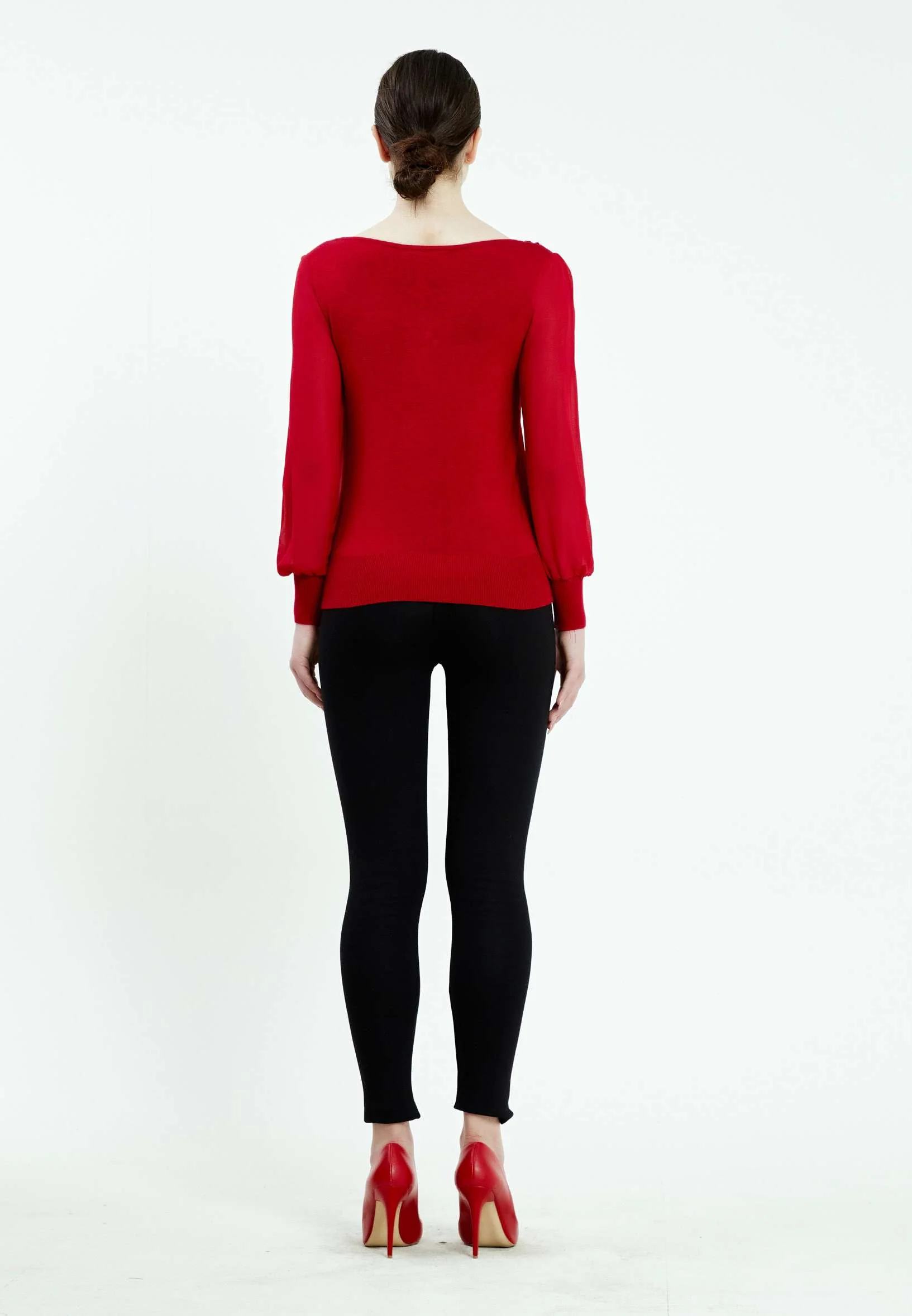Long Sleeve Solid Color Regular Blouse ser16152 - Image 8