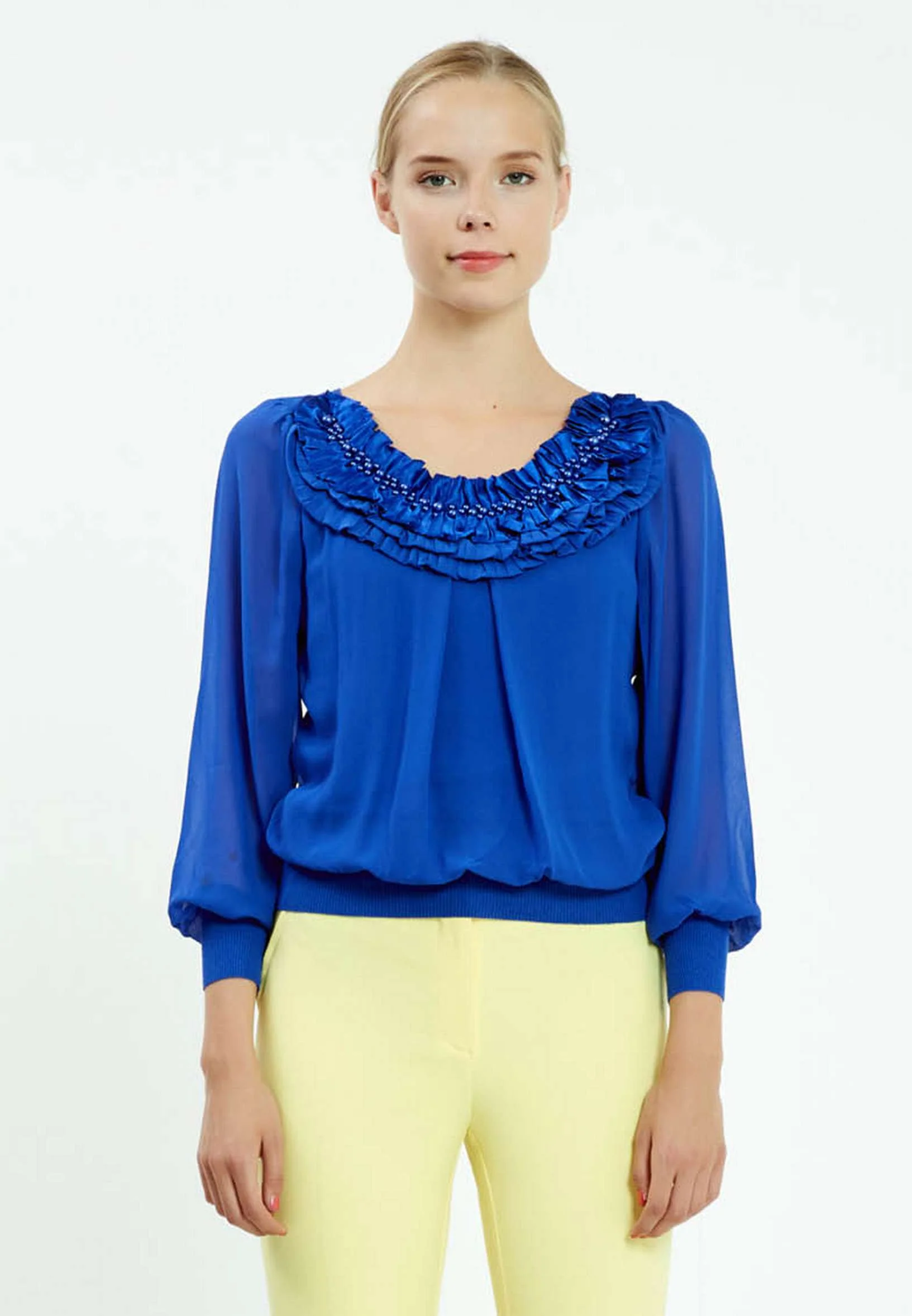 Long Sleeve Solid Color Regular Blouse ser16152 - Image 9