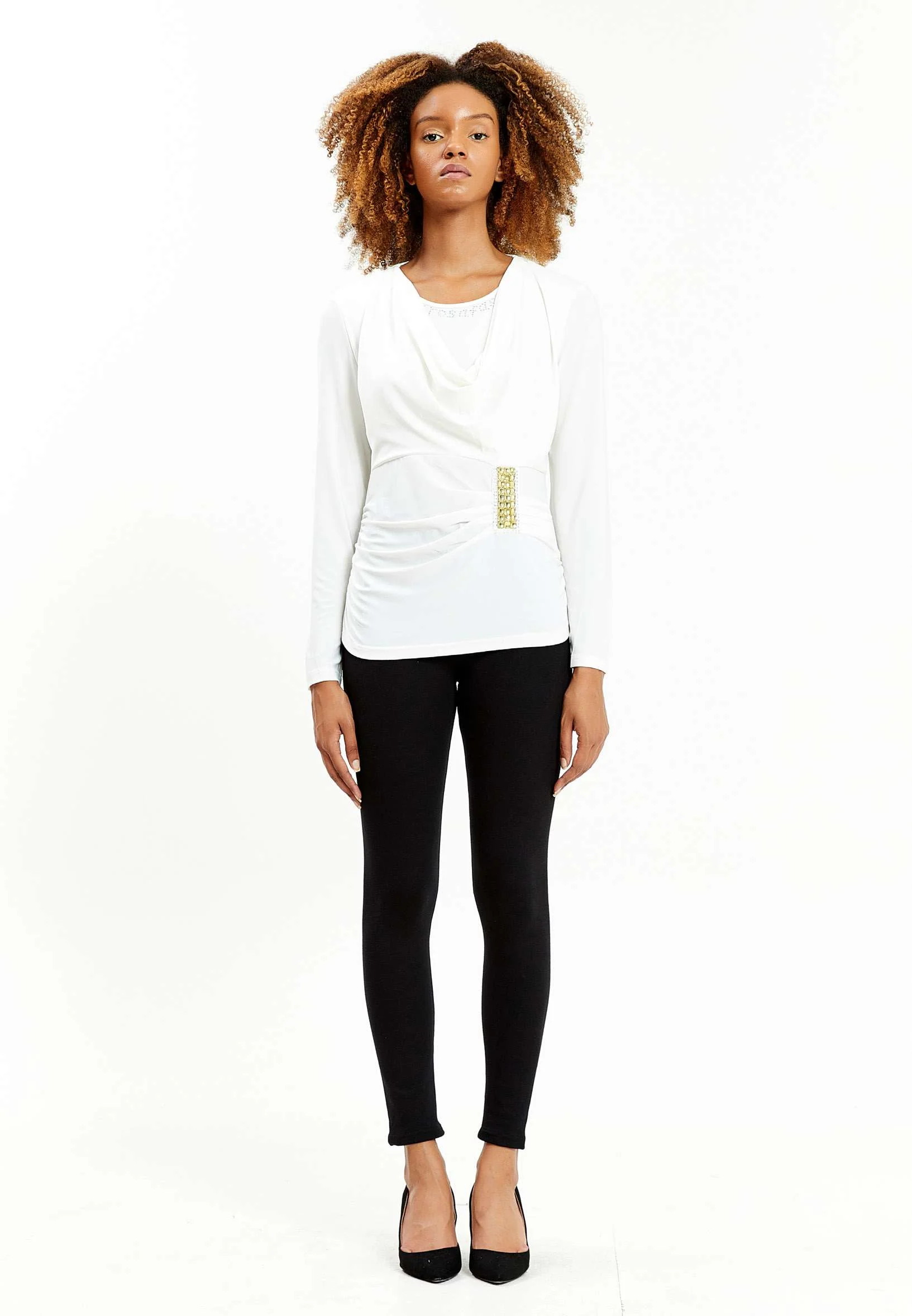 Long Sleeve Solid Color Regular Blouse ser16272 - Image 10