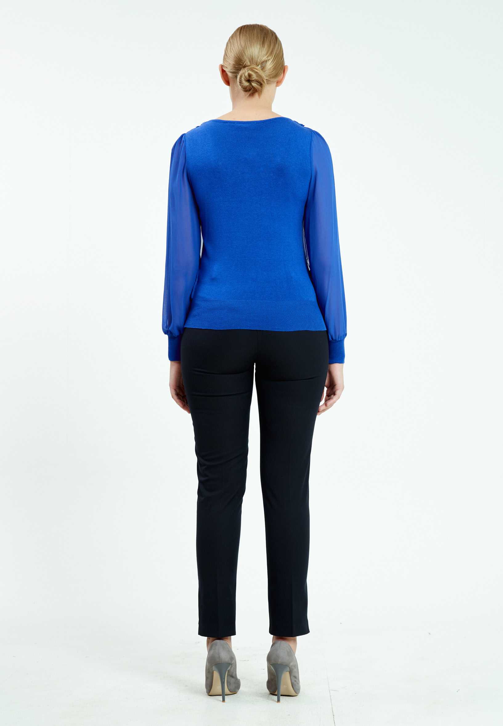 Long Sleeve Solid Color Regular Blouse ser16634 - Image 12