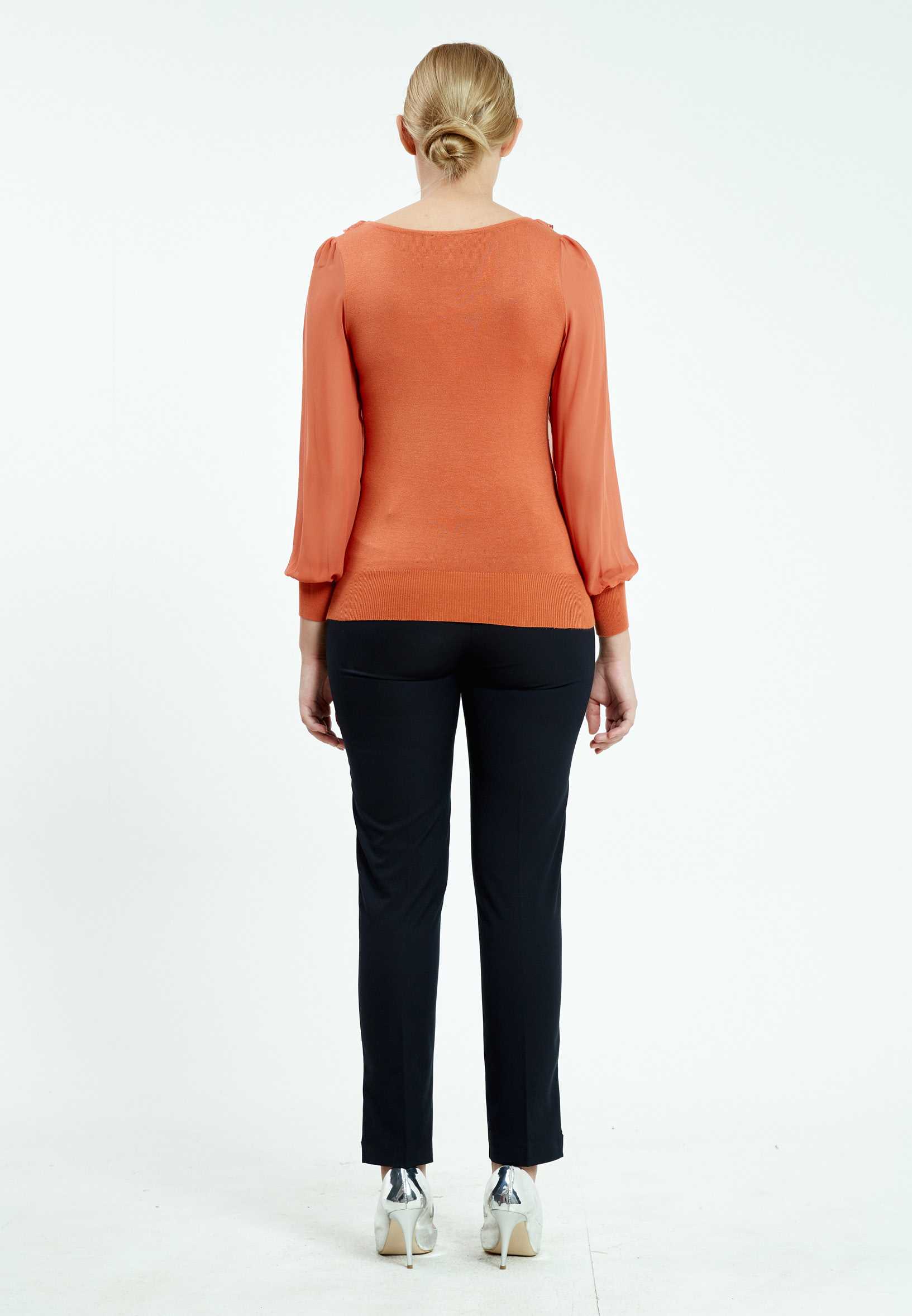 Long Sleeve Solid Color Regular Blouse ser16634 - Image 16