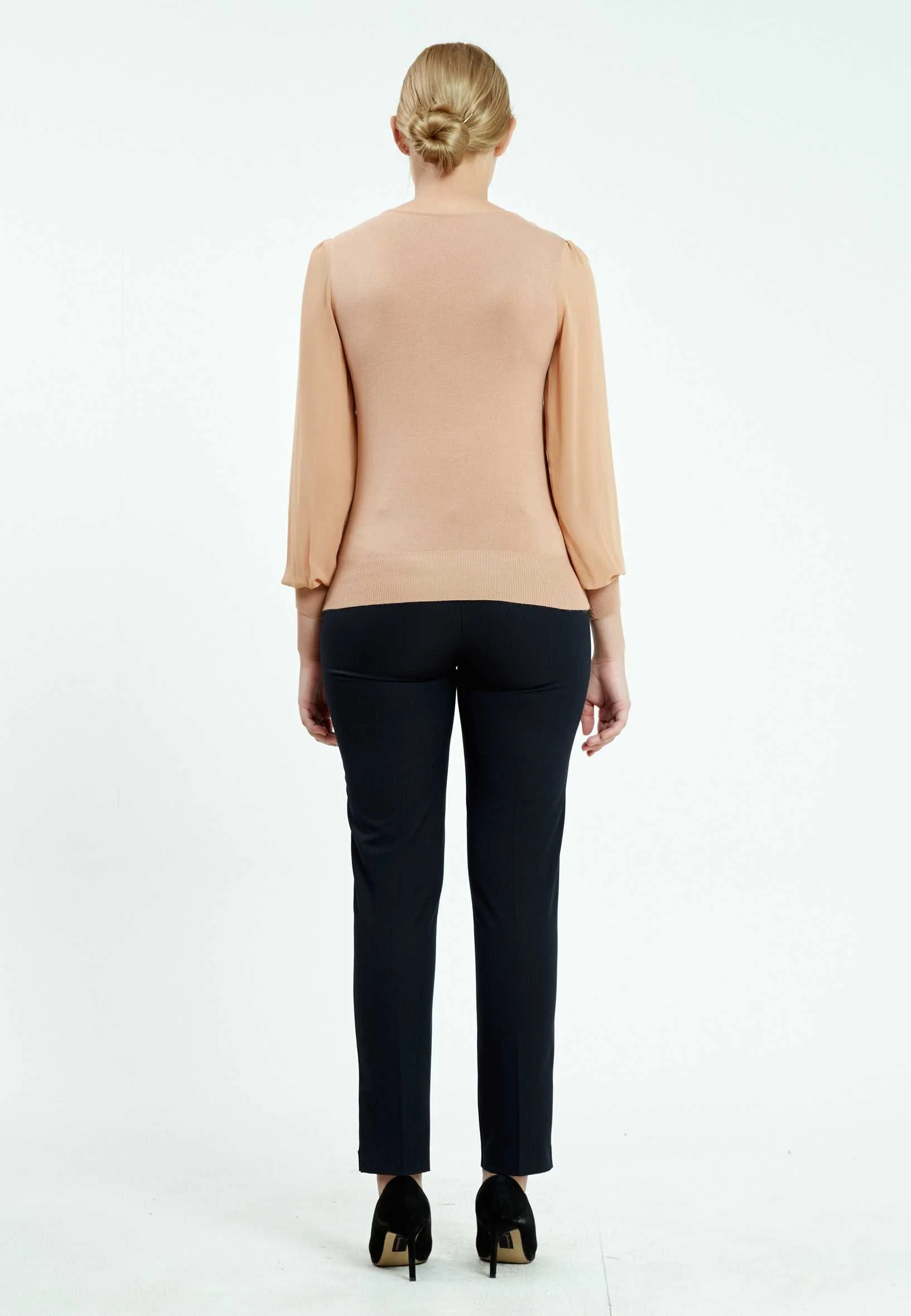 Long Sleeve Solid Color Regular Blouse ser16634 - Image 4