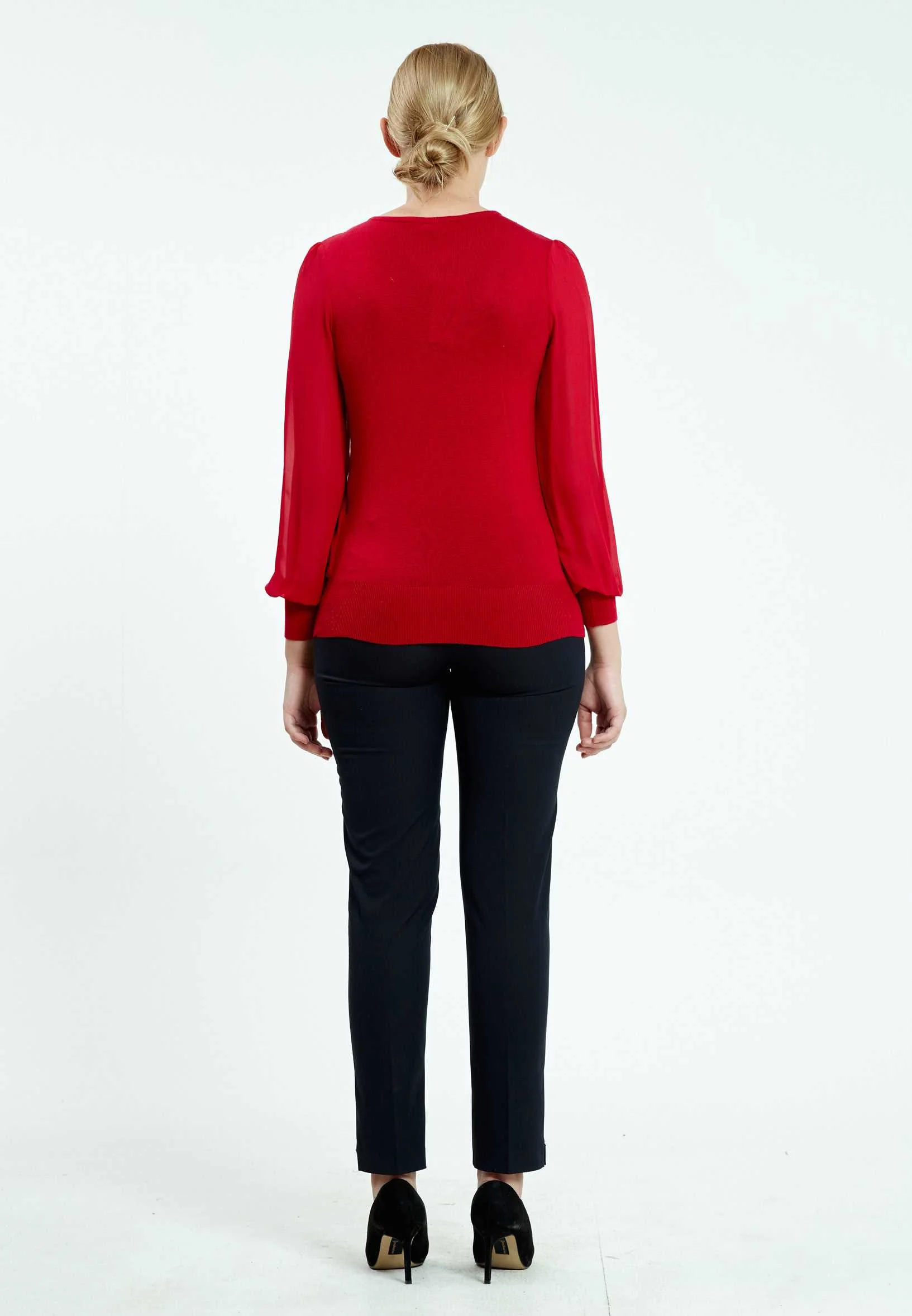 Long Sleeve Solid Color Regular Blouse ser16634 - Image 8