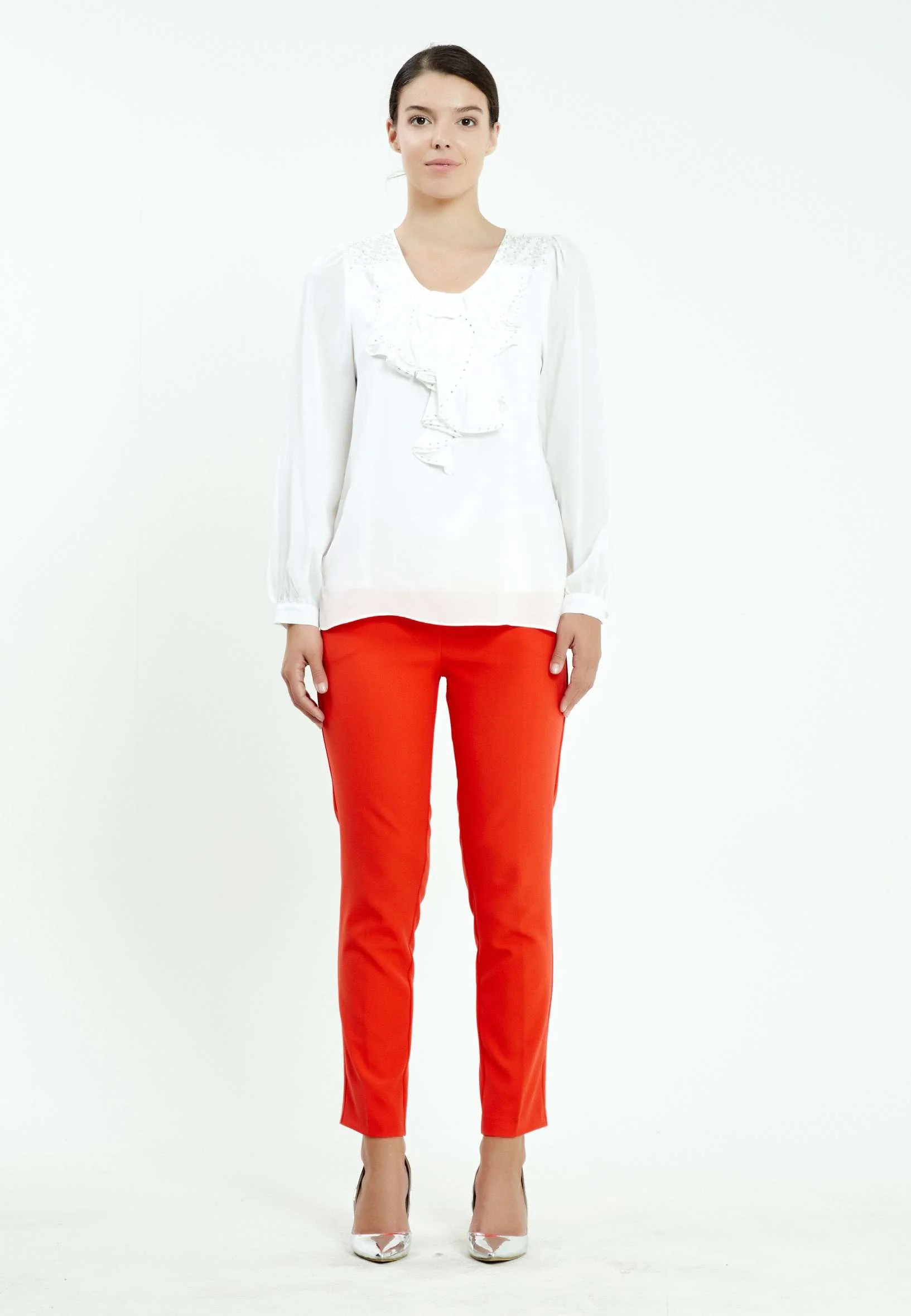 Long Sleeve Solid Color Regular Blouse ser16820 - Image 10