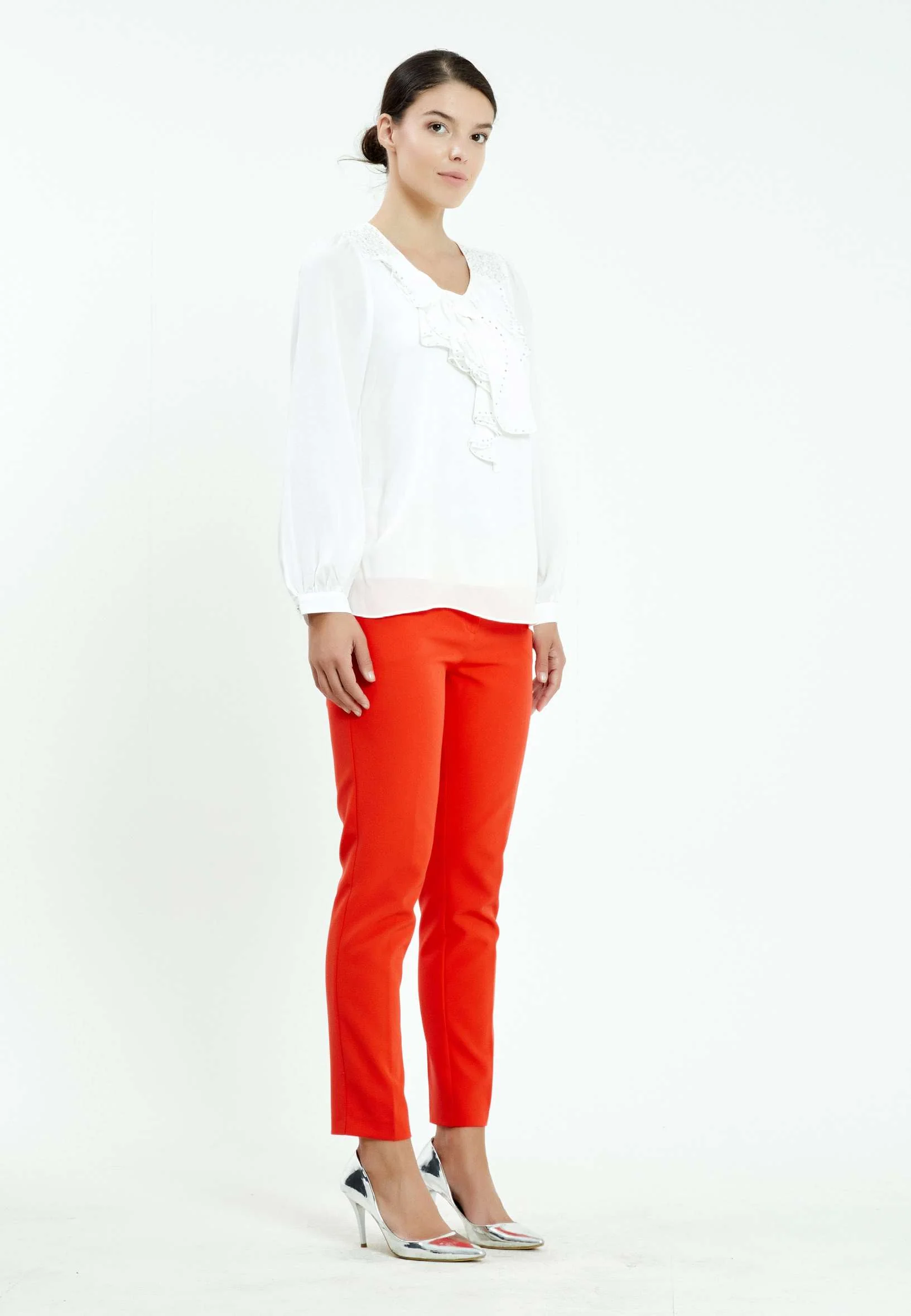 Long Sleeve Solid Color Regular Blouse ser16820 - Image 11