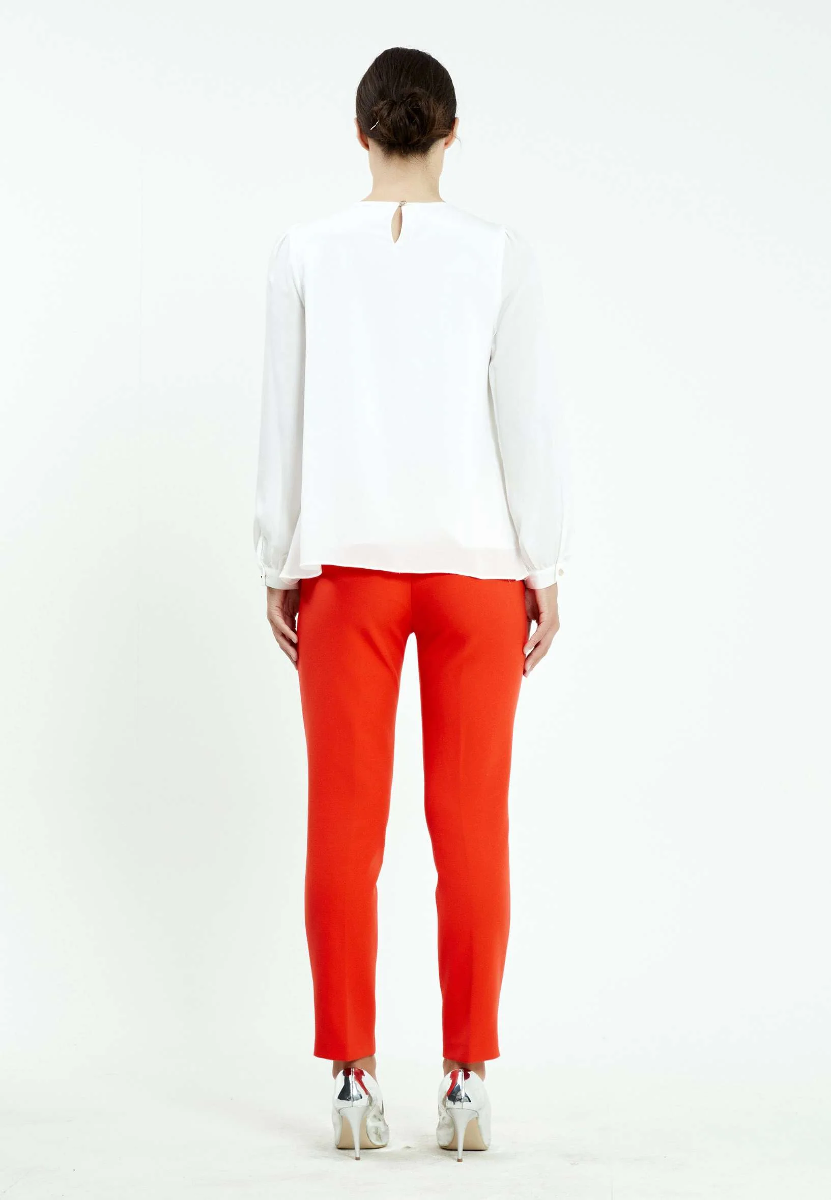 Long Sleeve Solid Color Regular Blouse ser16820 - Image 12